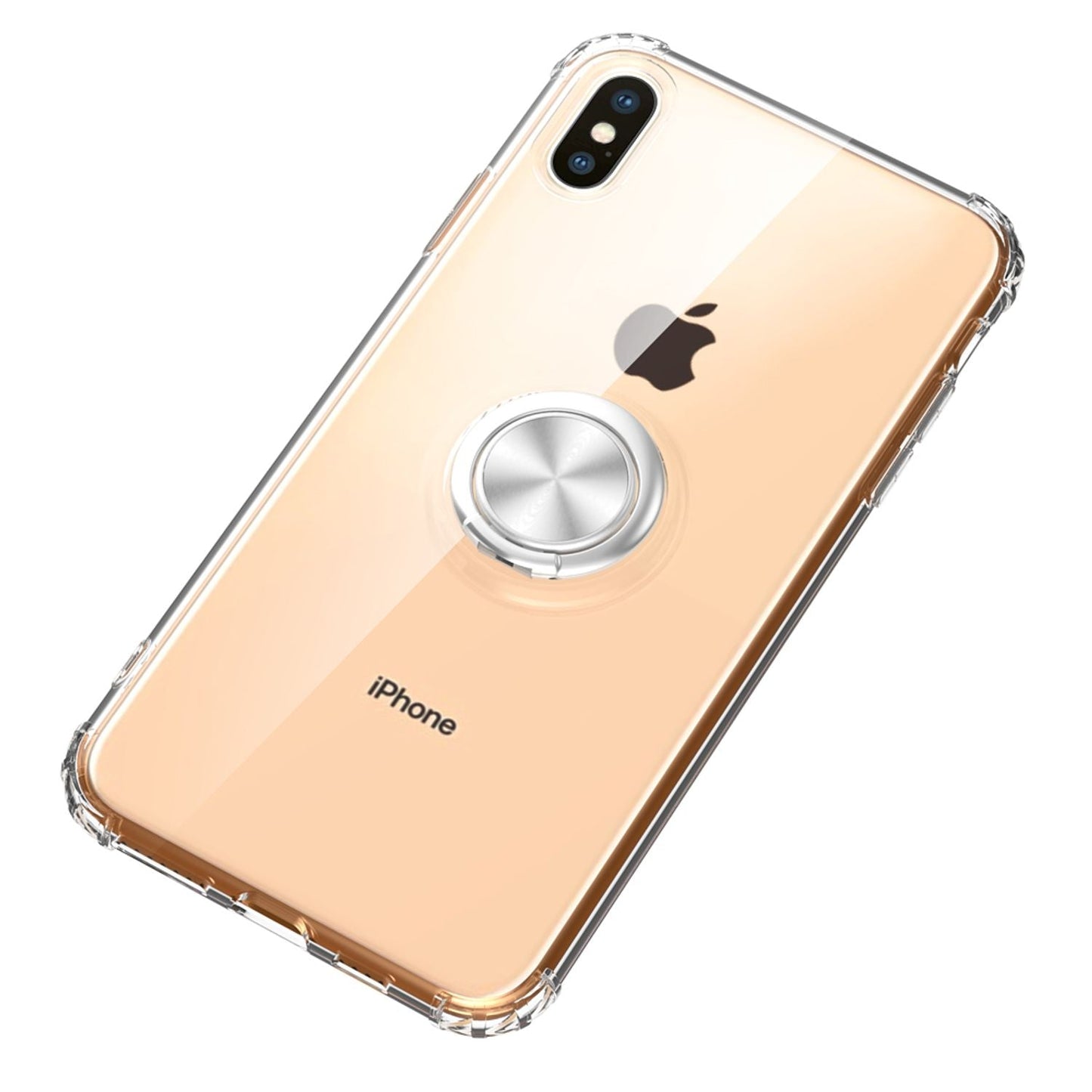 NALIA Pop-Up Ring Hülle für iPhone X/XS, 360° Handy Schutz Case Cover Tasche TPU