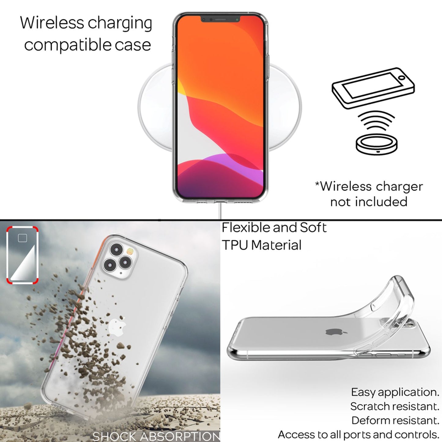 NALIA AirFlex Silikonhülle iPhone 11 Pro - Ultraklar Transparenz, Dicke 0,8 mm, Gewicht 6 g