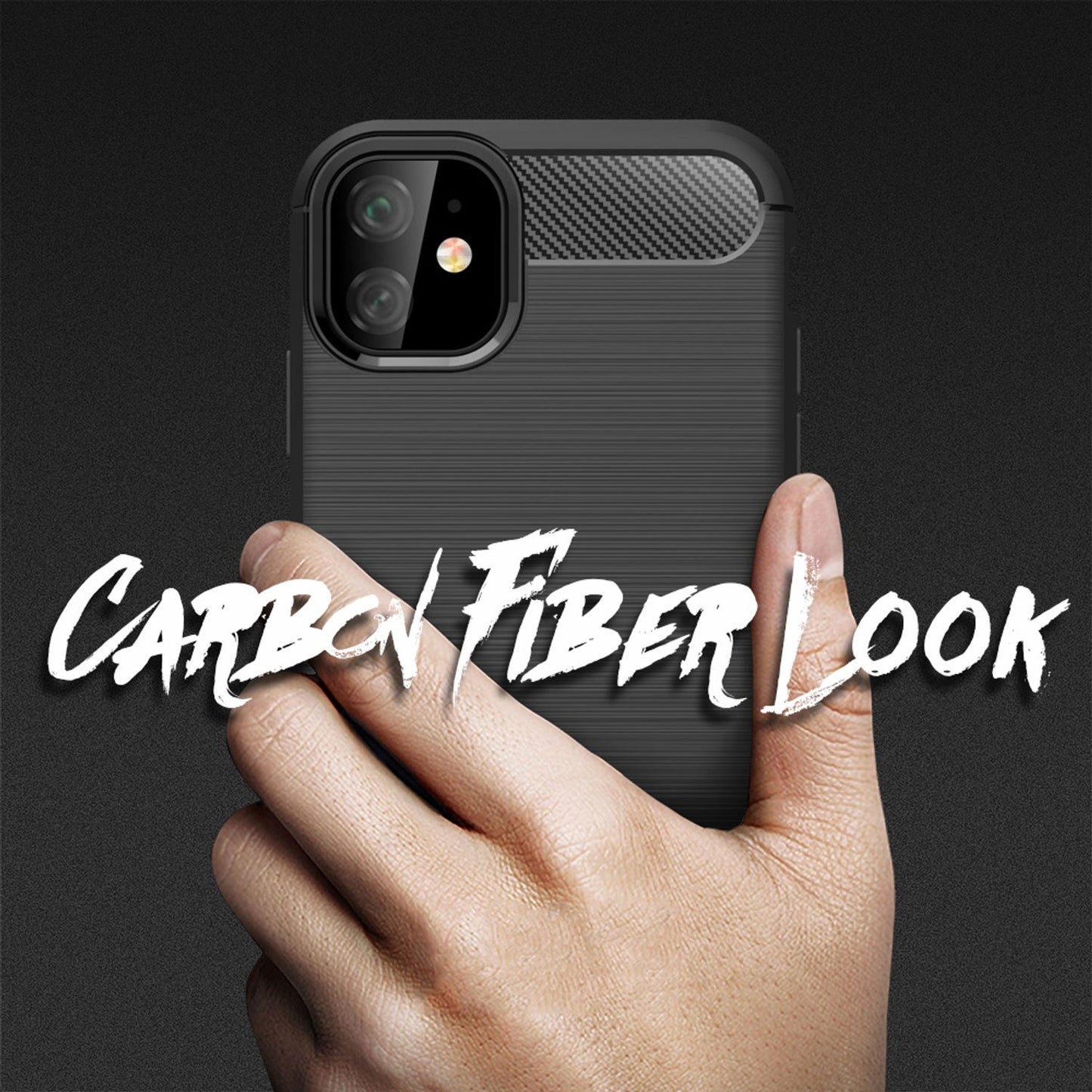 NALIA Handyhülle für Apple iPhone 11 Hülle, Karbon Optik Stylische Handyhülle