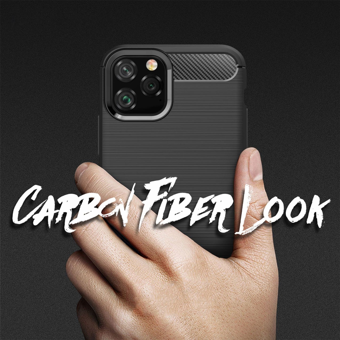 NALIA iPhone 11 Pro Hülle Vortex Carbon Case - Kompatibilität iPhone 11 Pro, Material TPU Silikon, Größe Slim