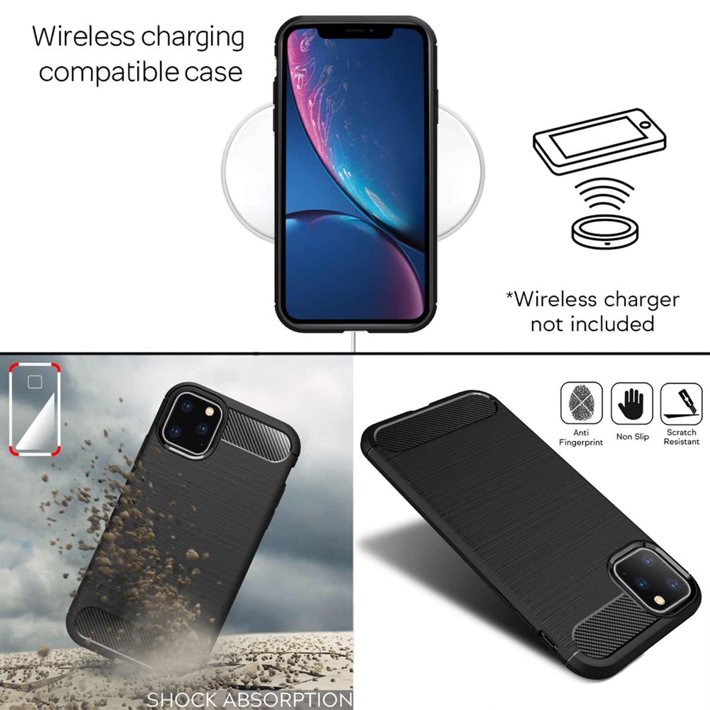 NALIA iPhone 11 Pro Hülle Vortex Carbon Case - Kompatibilität iPhone 11 Pro, Material TPU Silikon, Größe Slim