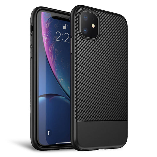 NALIA Carbon Look Handy Hülle für iPhone 11, TPU Case Cover Bumper Schutz