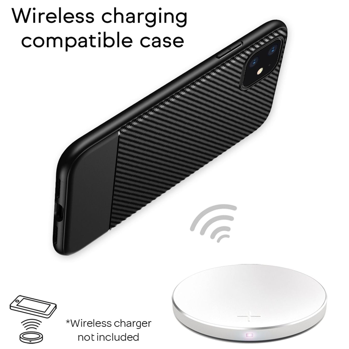 NALIA Carbon Look Handy Hülle für iPhone 11, TPU Case Cover Bumper Schutz