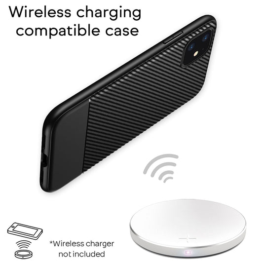 NALIA Carbon Look Handy Hülle für iPhone 11, TPU Case Cover Bumper Schutz