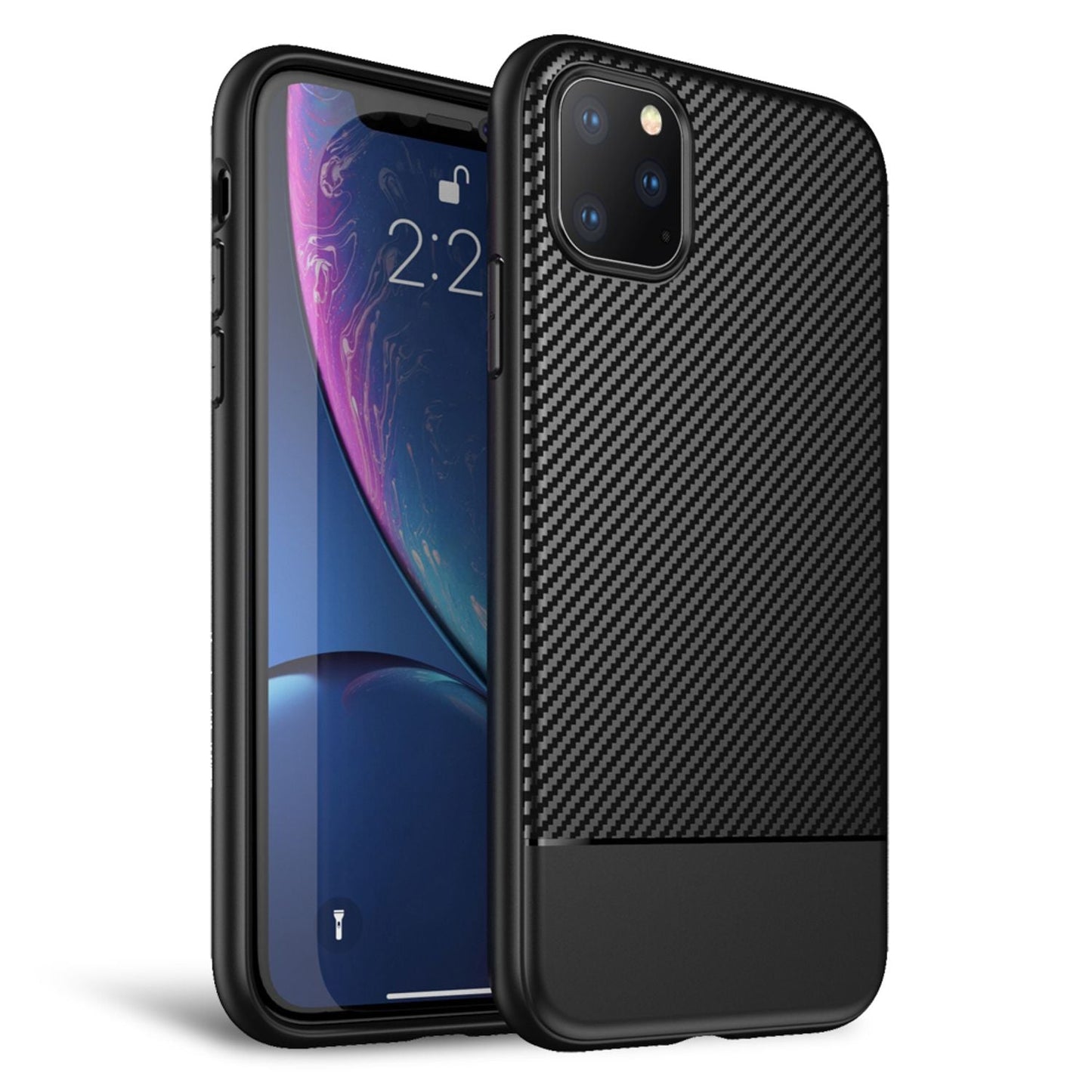NALIA iPhone11 Pro Max Carbon Look Hülle - TPU Schutz, Dünn