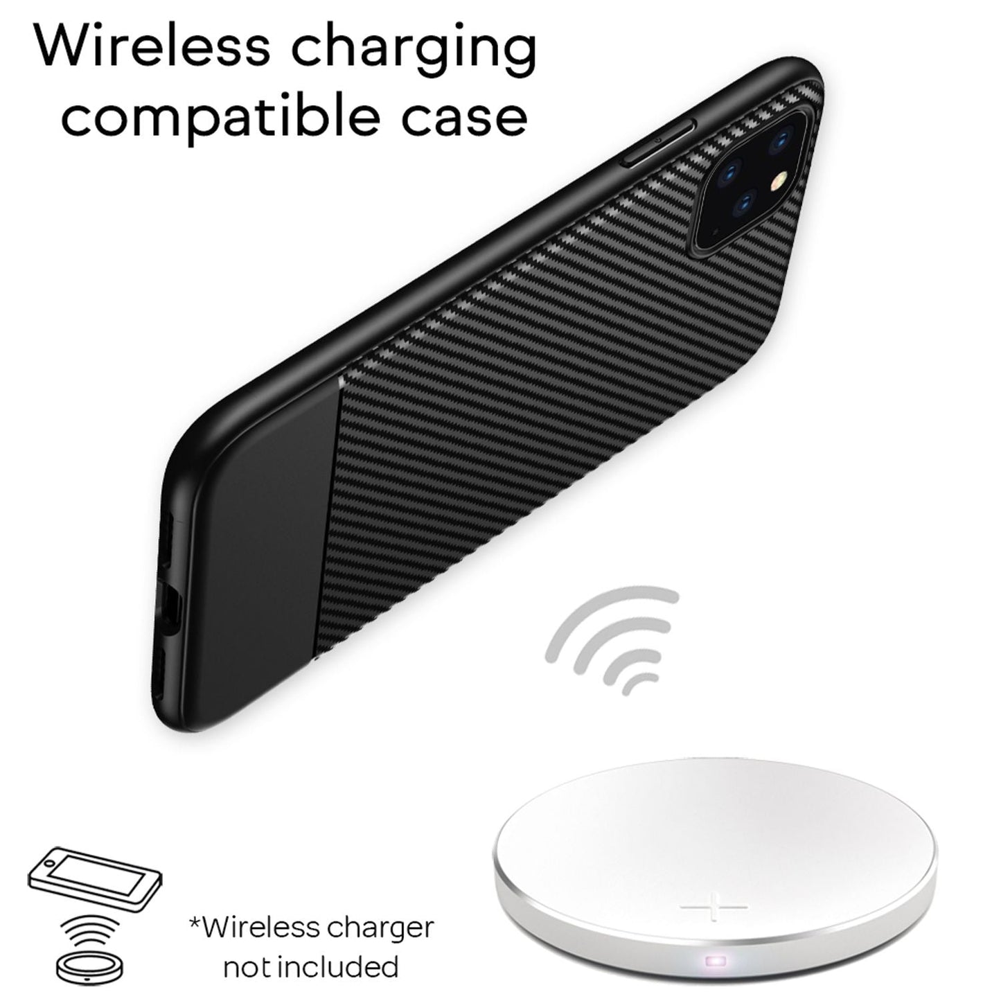 NALIA iPhone11 Pro Max Carbon Look Hülle - TPU Schutz, Dünn