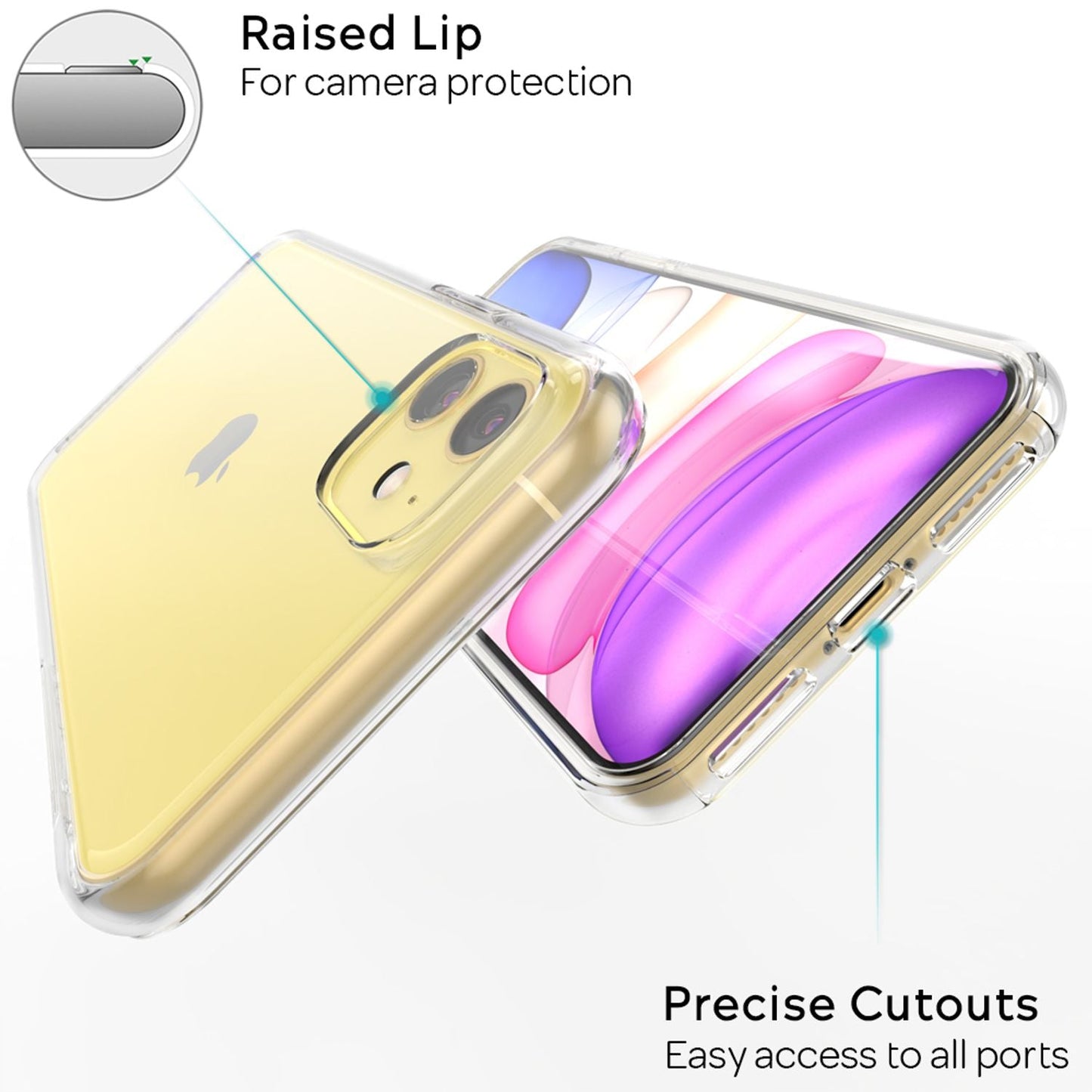 NALIA Handy Hülle für iPhone 11, Full-Cover Schutz Case Cover Tasche Bumper