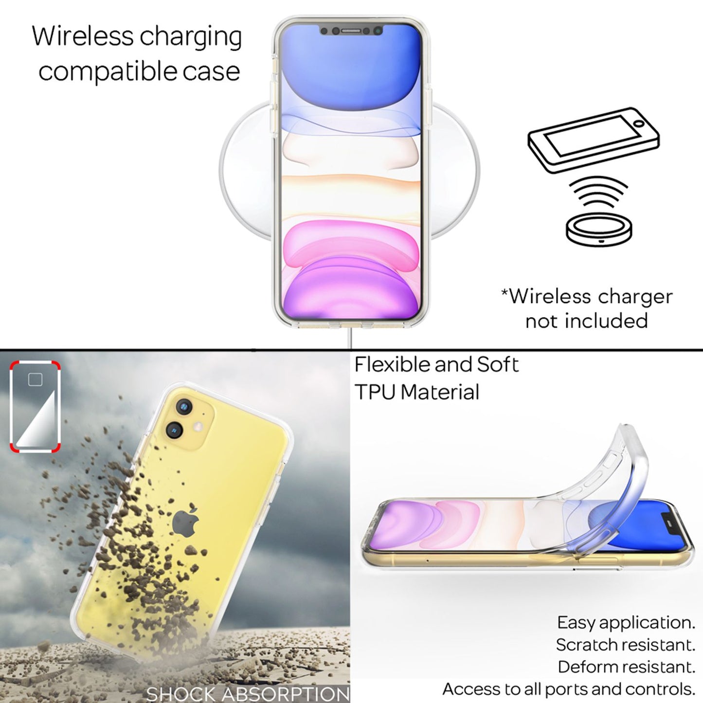 NALIA Handy Hülle für iPhone 11, Full-Cover Schutz Case Cover Tasche Bumper