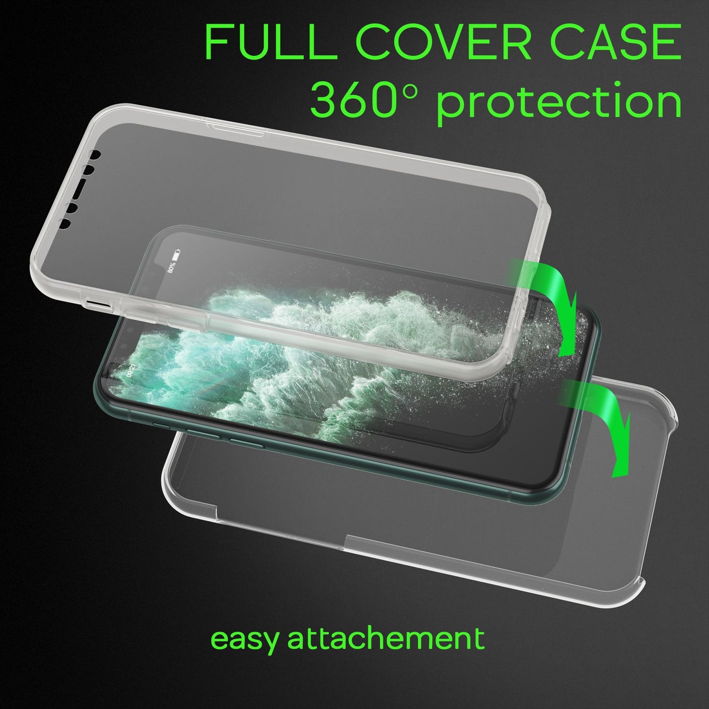 NALIA Handy Hülle für iPhone 11 Pro, Full-Cover TPU  Schutz Case Cover Bumper