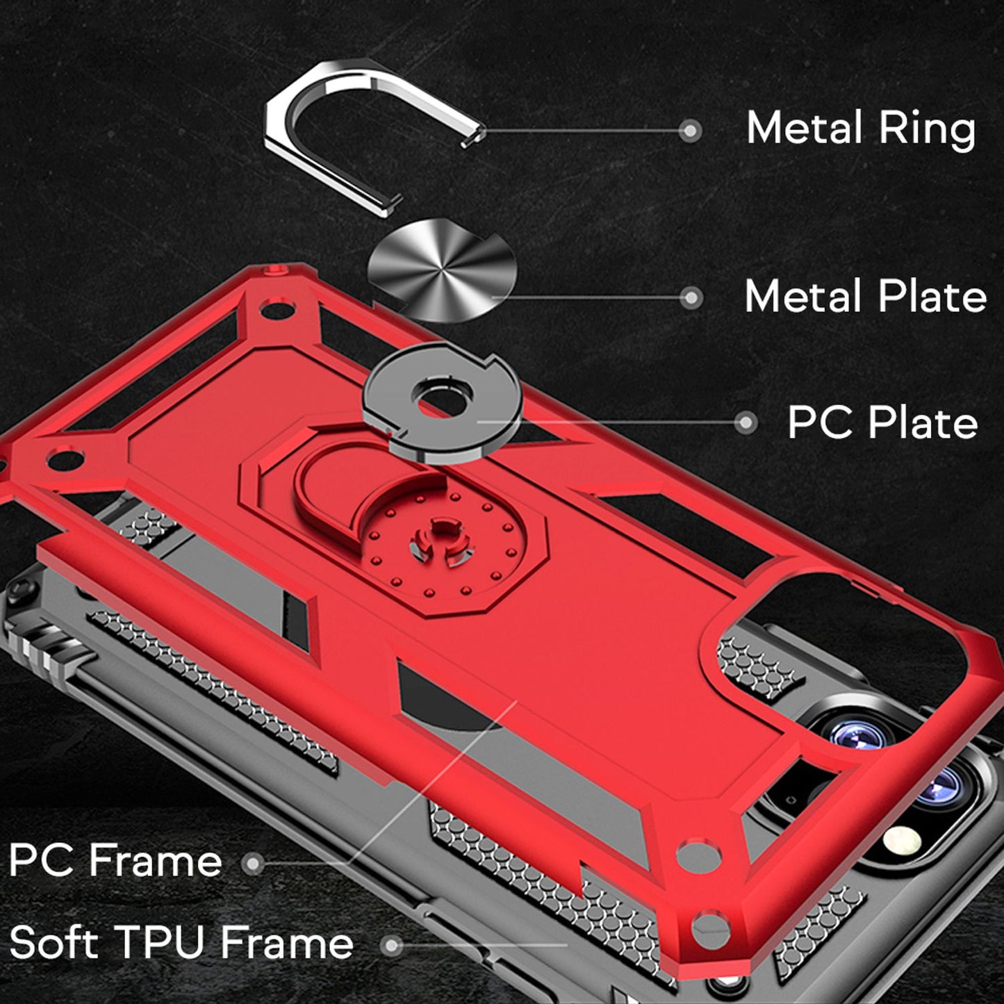 NALIA Ring Handy Hülle für iPhone 11 Pro Max, 360 Grad Schutz Case Cover Tasche