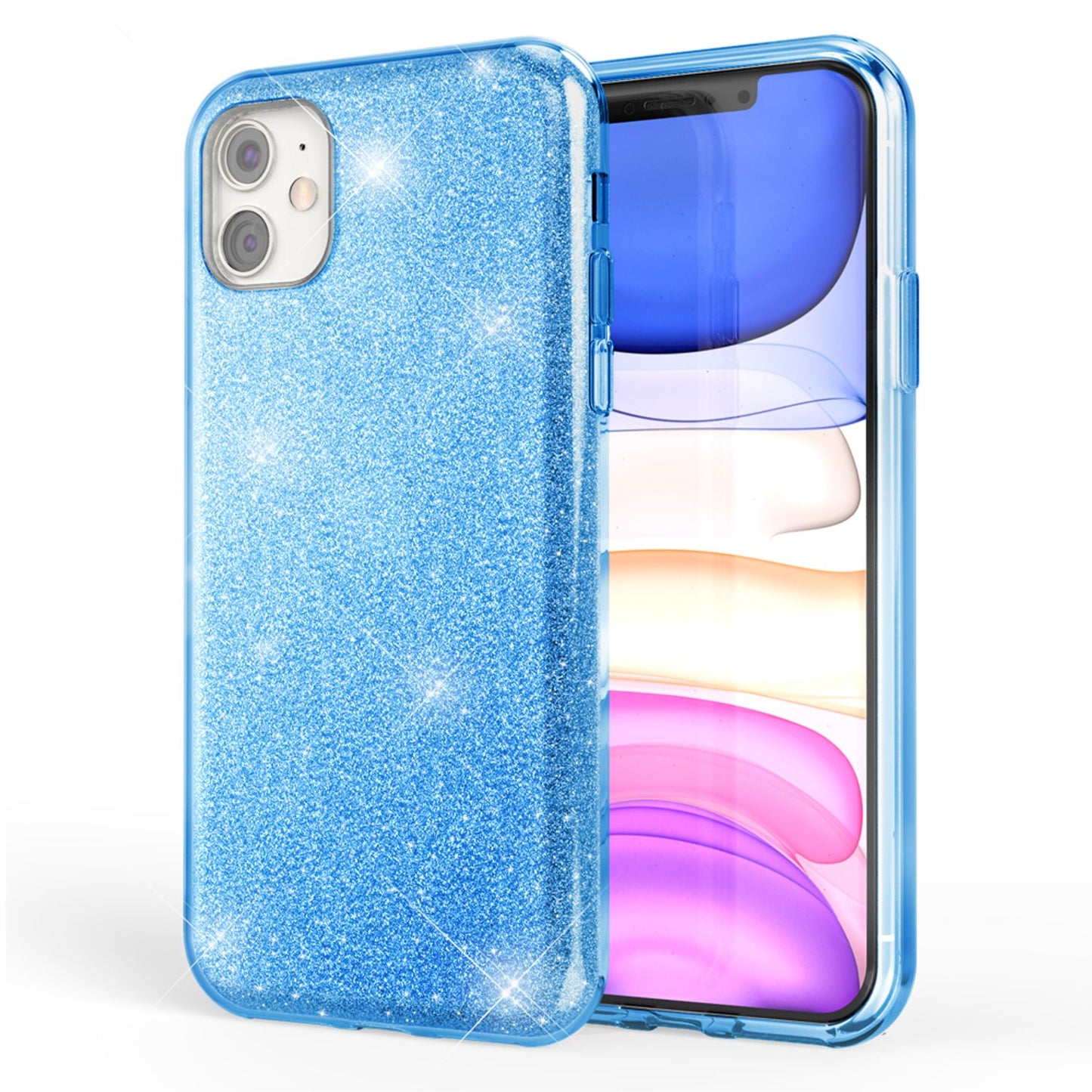 NALIA Glitzer Handyhülle kompatibel mit iPhone 11, Diamant Glitzer Handyhülle Bling Cover