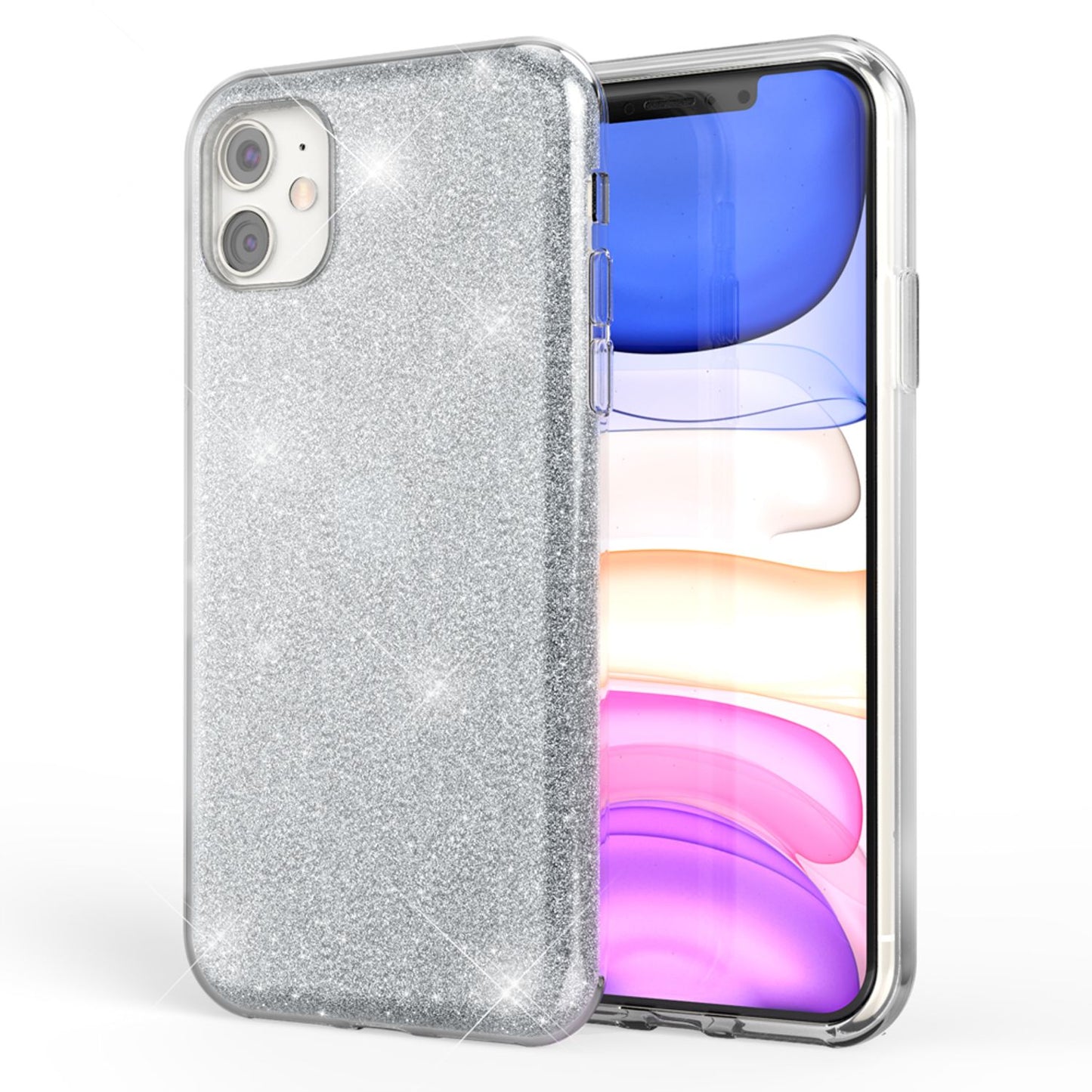 NALIA Glitzer Handyhülle kompatibel mit iPhone 11, Diamant Glitzer Handyhülle Bling Cover