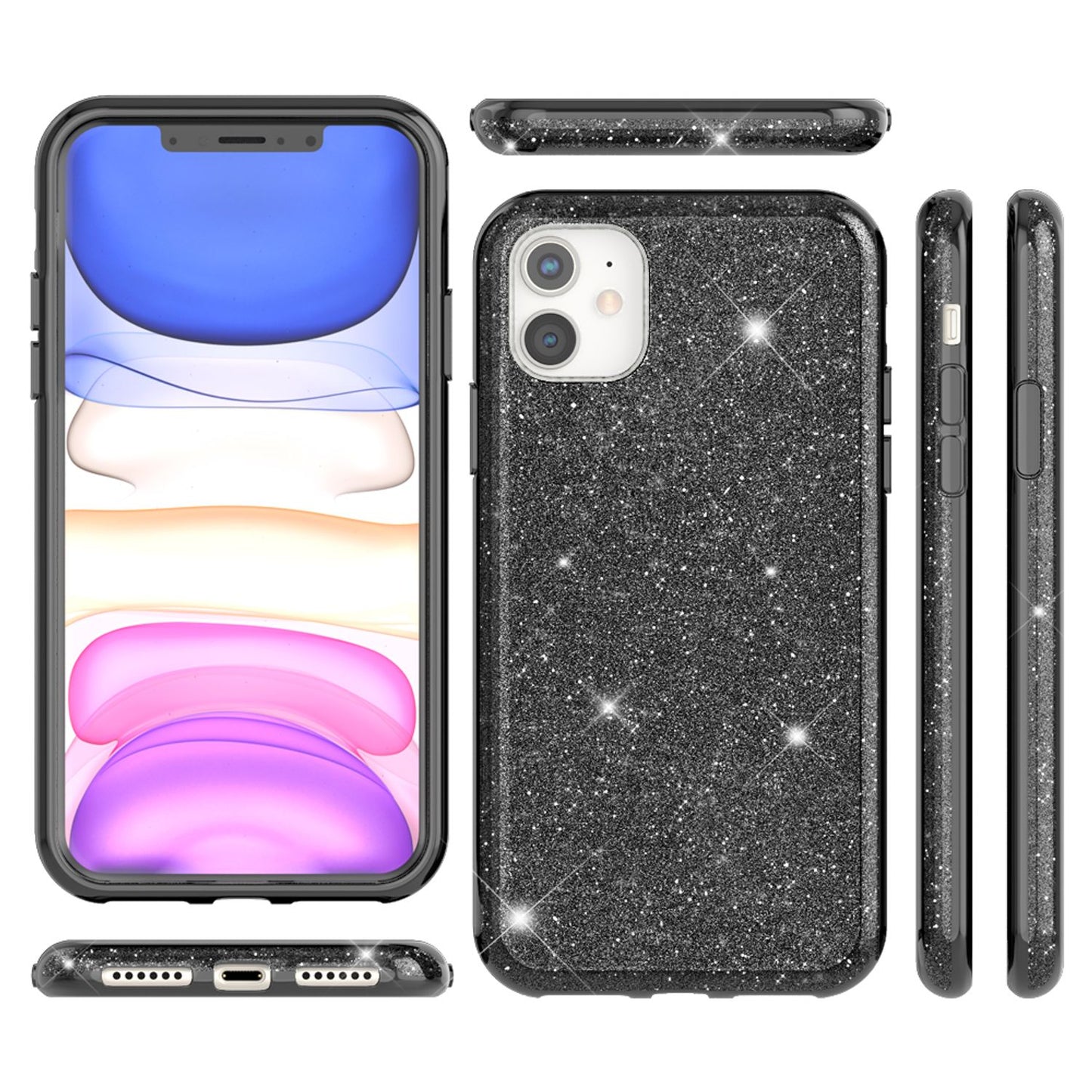 NALIA Glitzer Handyhülle kompatibel mit iPhone 11, Diamant Glitzer Handyhülle Bling Cover