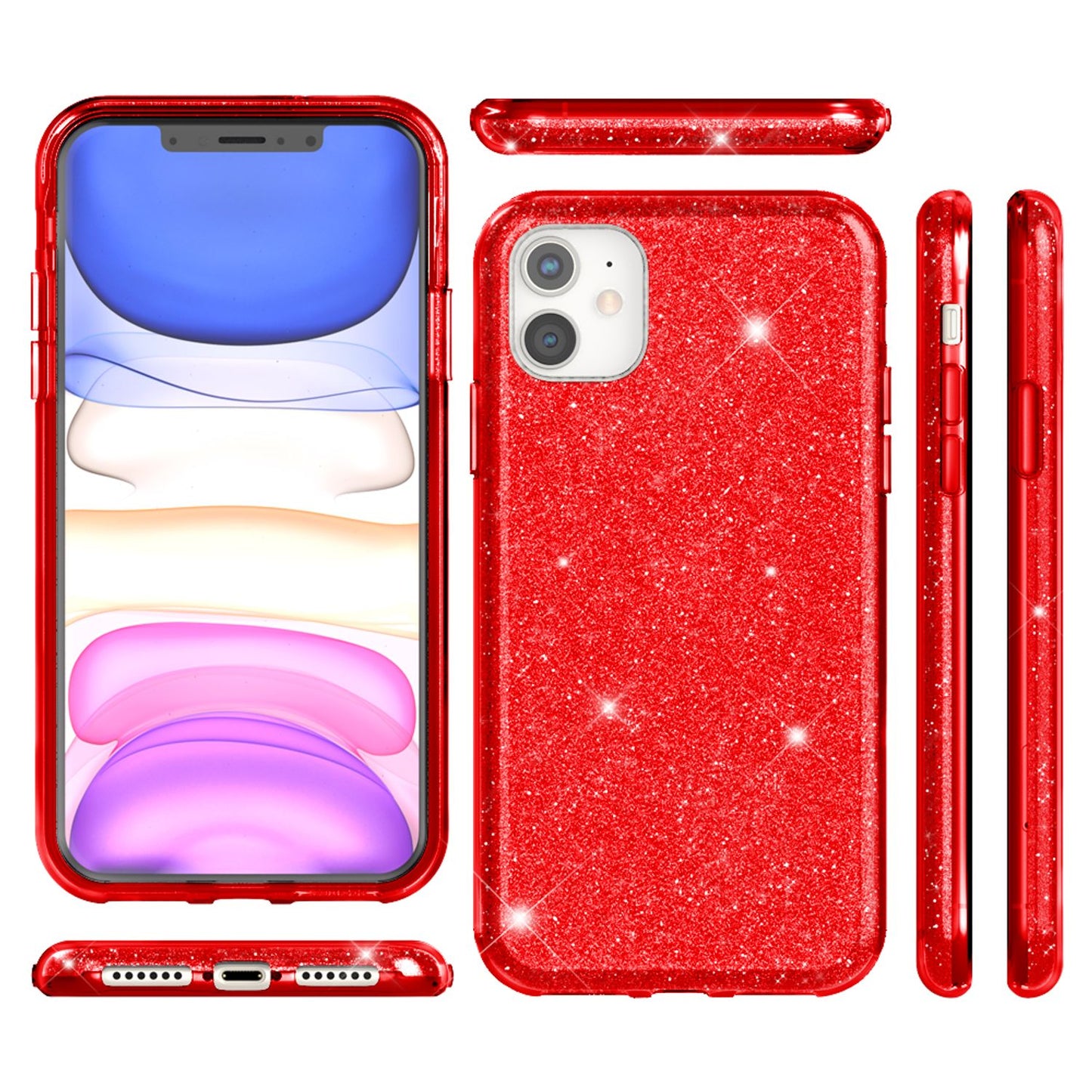 NALIA Glitzer Handyhülle kompatibel mit iPhone 11, Diamant Glitzer Handyhülle Bling Cover