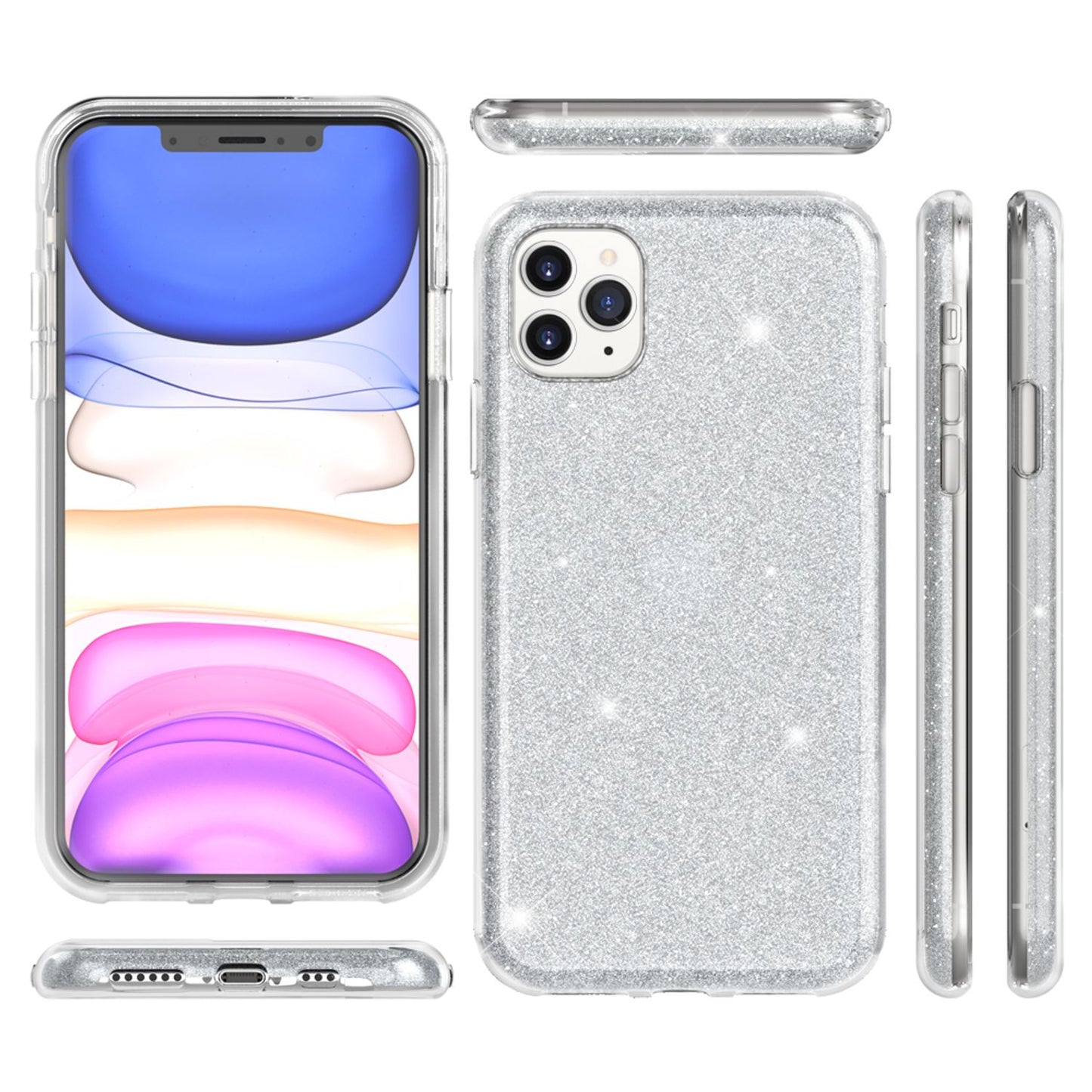 NALIA Glitzer Handyhülle kompatibel mit iPhone 11 Pro Max, Diamant Glitzer Handyhülle Bling