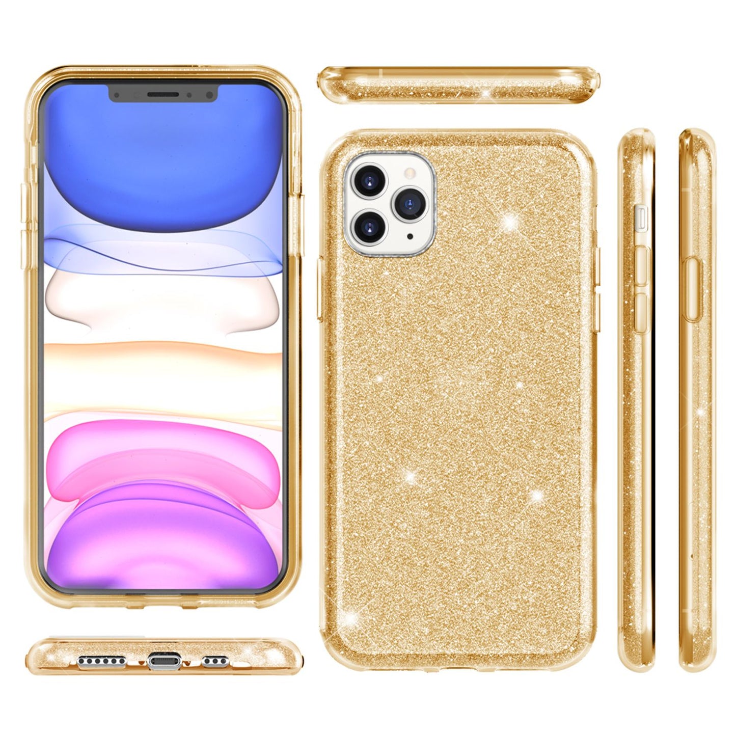 NALIA Glitzer Handyhülle kompatibel mit iPhone 11 Pro Max, Diamant Glitzer Handyhülle Bling