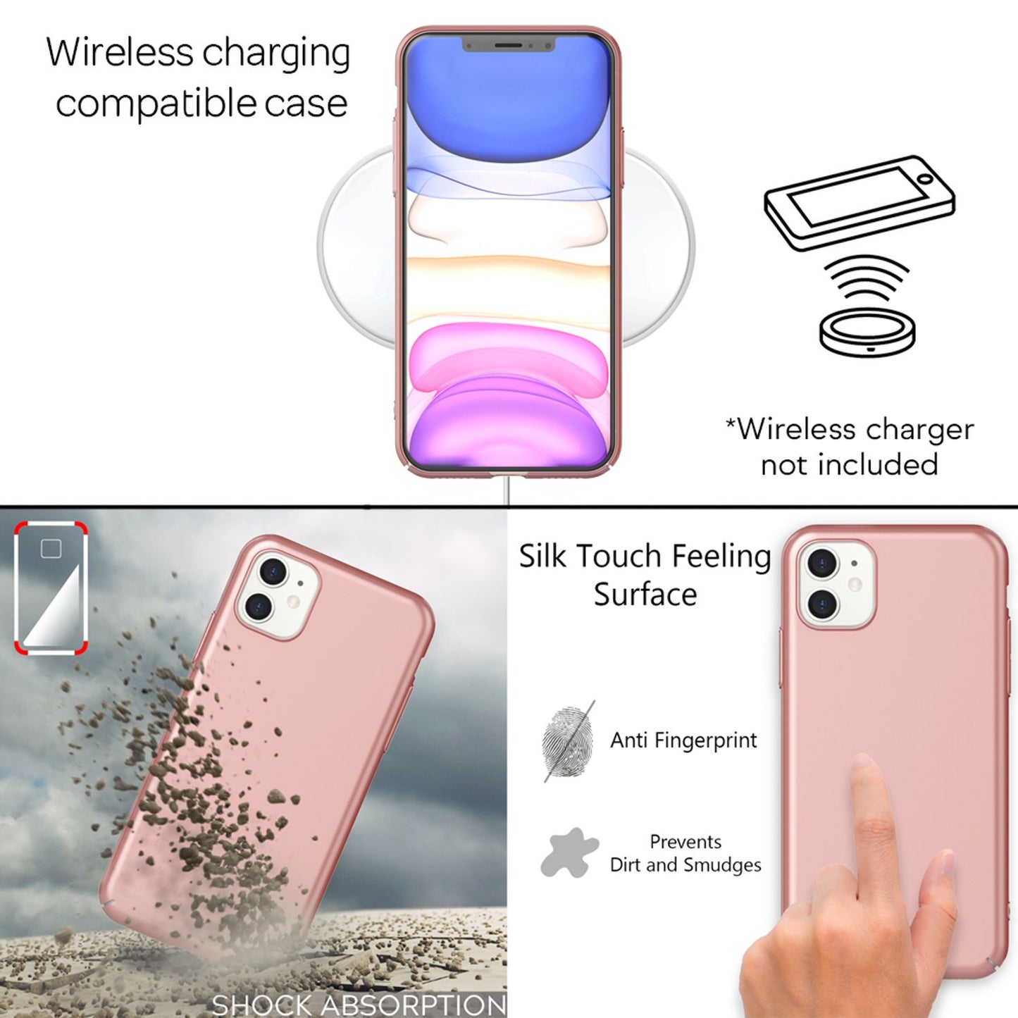 NALIA Handyhülle für iPhone 11, Schutz Case Cover Tasche Bumper Etui Schale