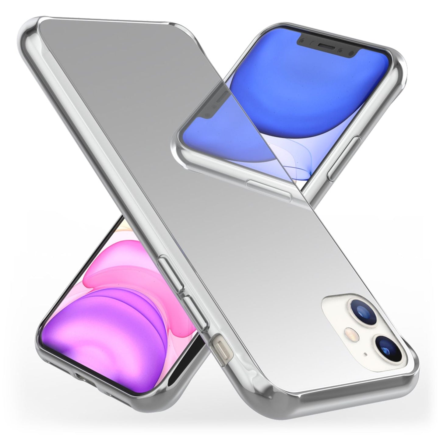 NALIA Spiegel Hart Glas Hülle für iPhone 11, Mirror Case 9H Tempered Cover