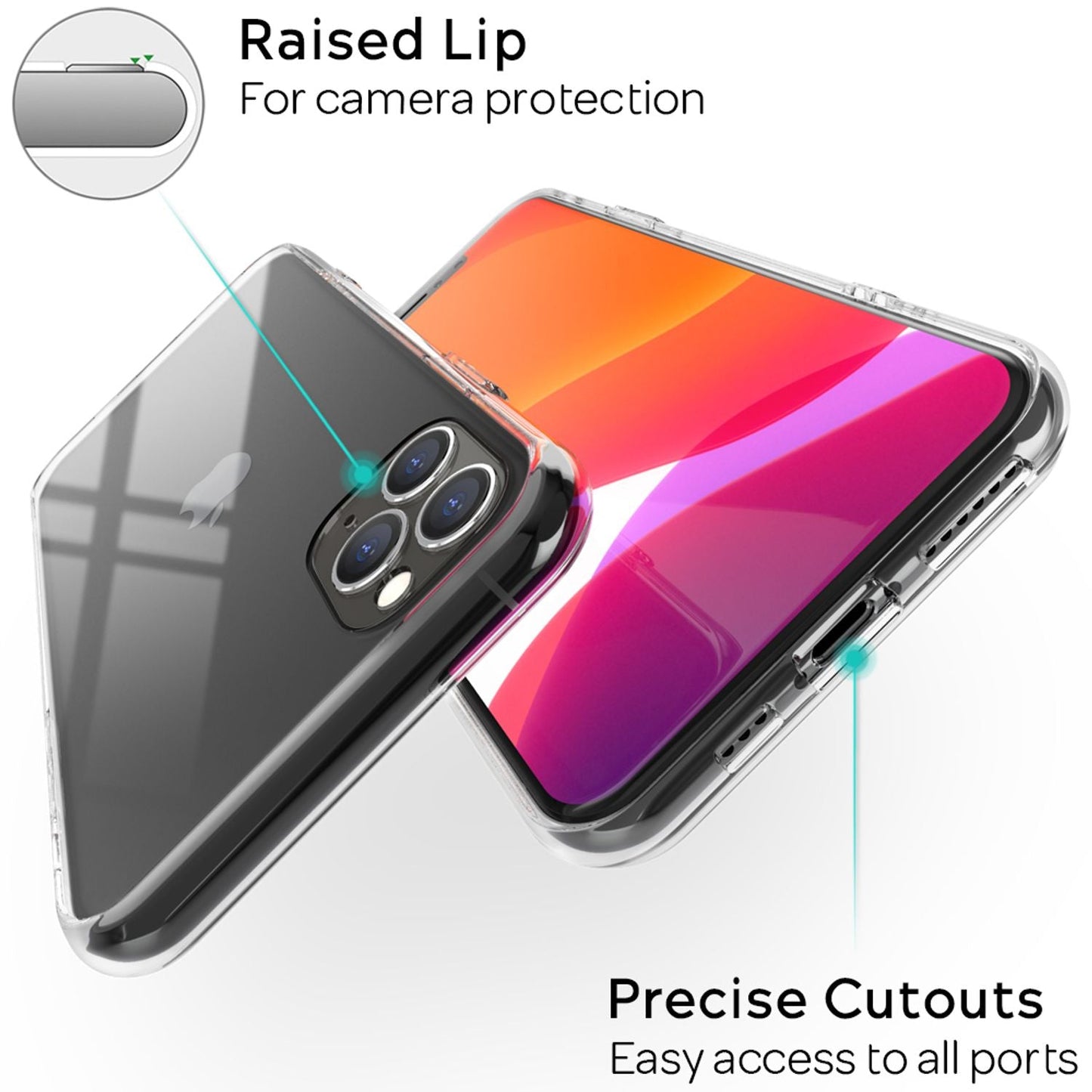 NALIA Hartglas Hülle - 9H Tempered Glass, Transparente Rückseite, Passgenau Für iPhone 11 Pro Max