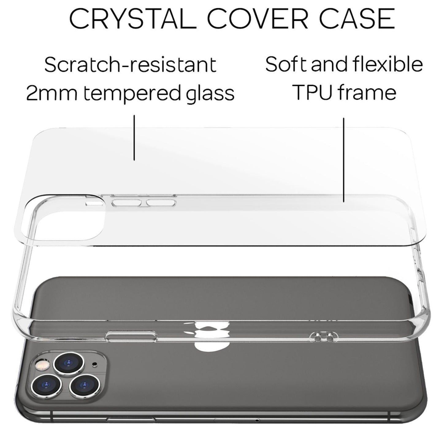 NALIA iPhone 11 Pro Hartglas Hülle Kristallklar Starker Schutz - 9H Glas Transparent Passgenau