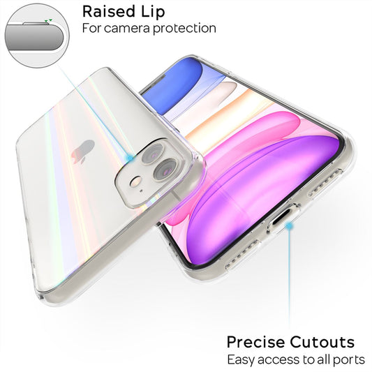 NALIA IPhone 11 Hartglas Regenbogen Hülle - Größe 6.1 Zoll, Dicke 0.33 mm, Transparent