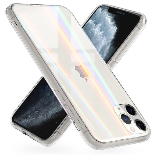NALIA Hartglas Handy Hülle Regenbogen - Kompatibel IPhone 11 Pro, Dünn, Stoßfest