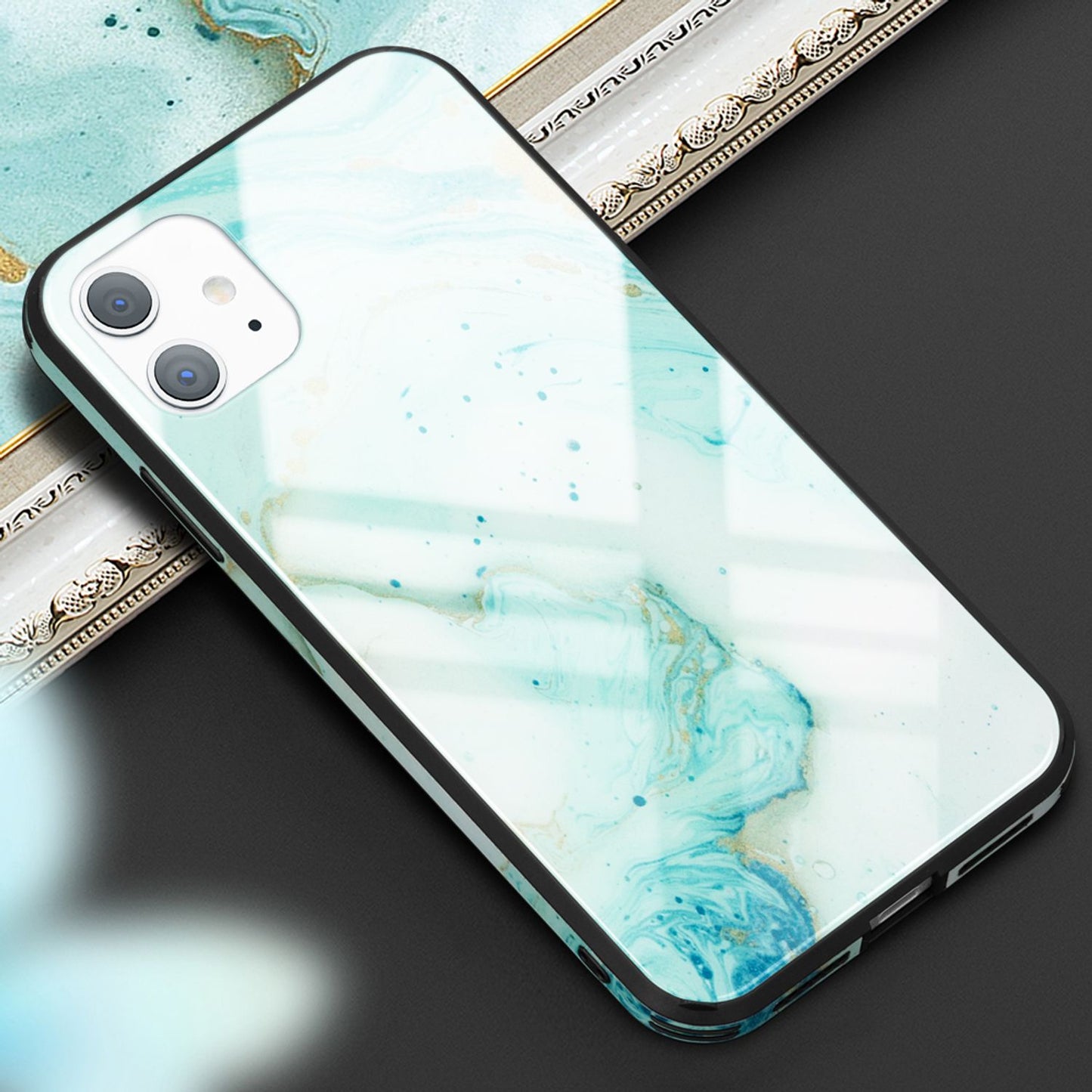 NALIA Hartglas Hülle Marmor Design - 9H Glas iPhone 11 Passform