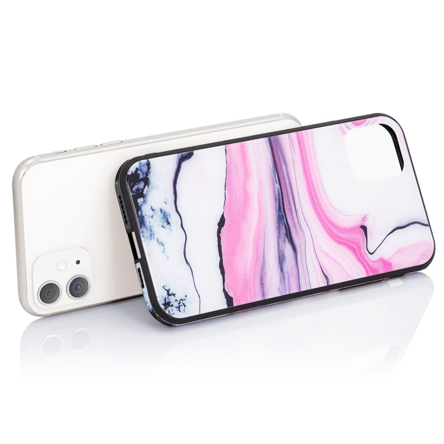 NALIA Hartglas Hülle Marmor Design - 9H Glas iPhone 11 Passform