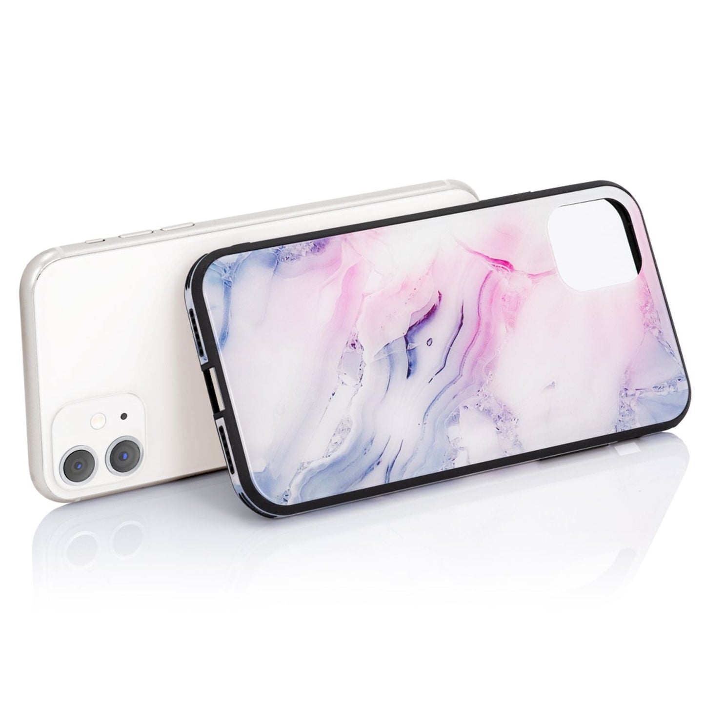 NALIA Hartglas Hülle Marmor Design - 9H Glas iPhone 11 Passform