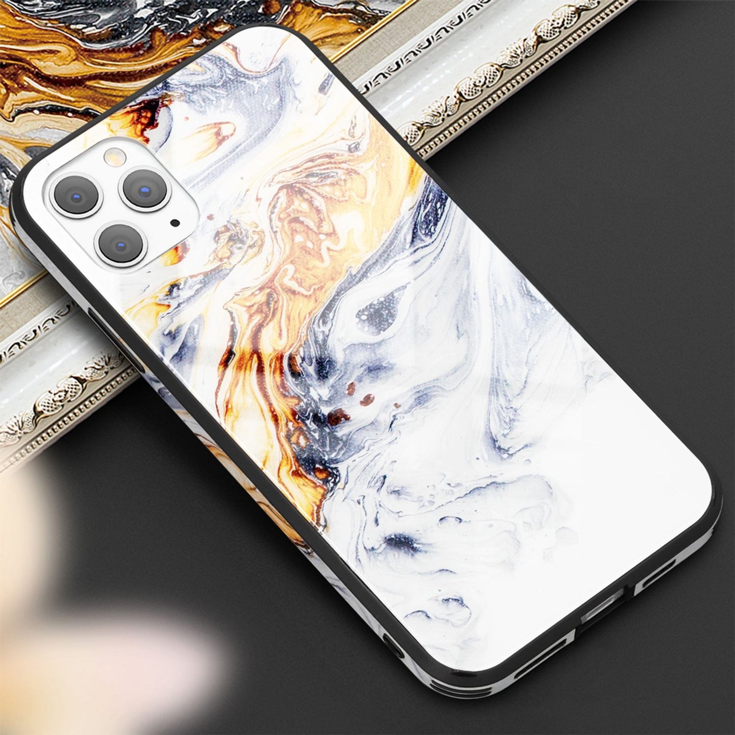NALIA Hartglas Hülle IPhone 11 Pro Max - 9H Glas, Marmor, Passform