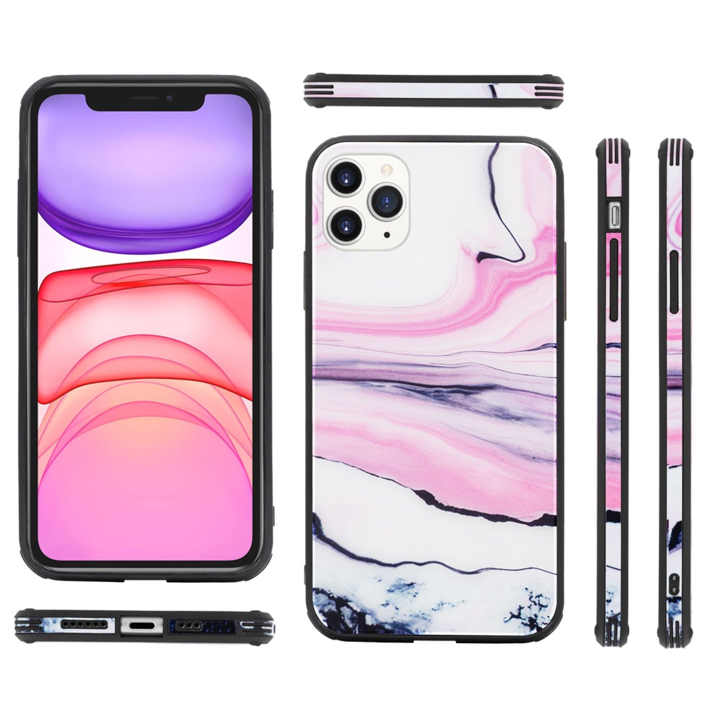 NALIA Hartglas Hülle IPhone 11 Pro Max - 9H Glas, Marmor, Passform