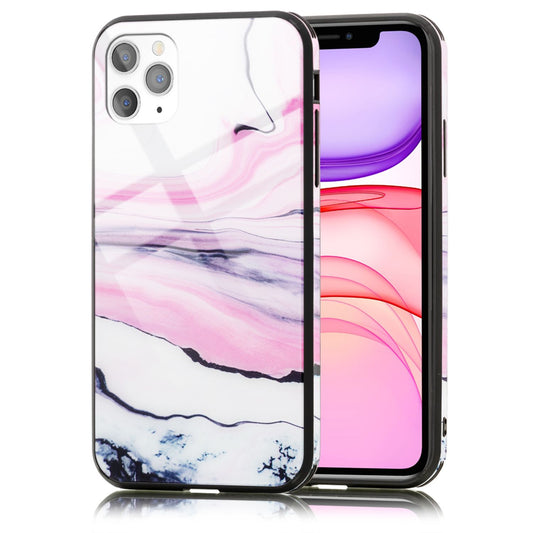 NALIA Hartglas Handy Hülle für iPhone 11 Pro, Marmor Design Tasche Case Cover