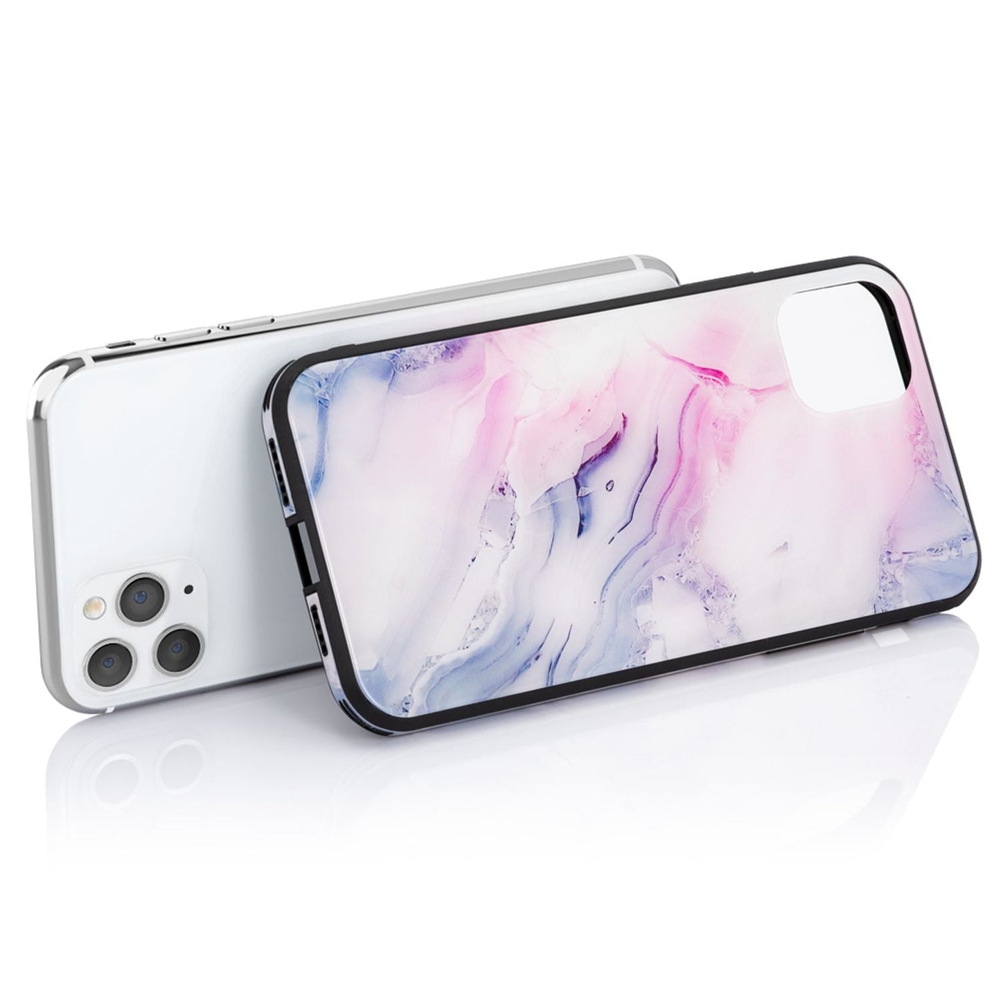 NALIA Hartglas Handy Hülle für iPhone 11 Pro, Marmor Design Tasche Case Cover