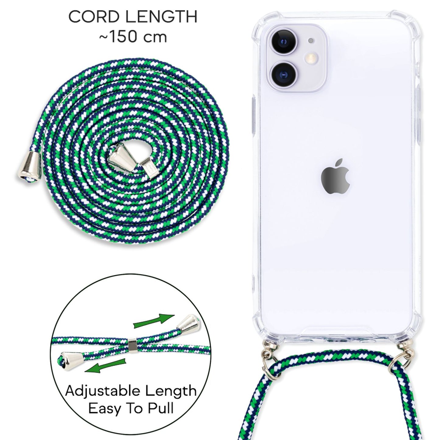 NALIA Hangit Hülle Mit Kette - Kompatibilität iPhone 11, Kettenlänge 60 cm, Material PU-Leder