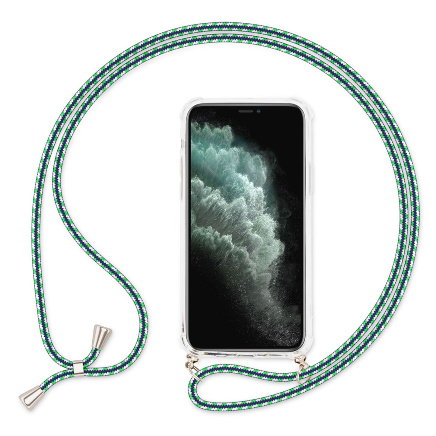 NALIA Hangit Hülle iPhone 11 Pro - Umhängehülle Mit Kette Aus Leder Verstellbare Kettenlänge 60 cm