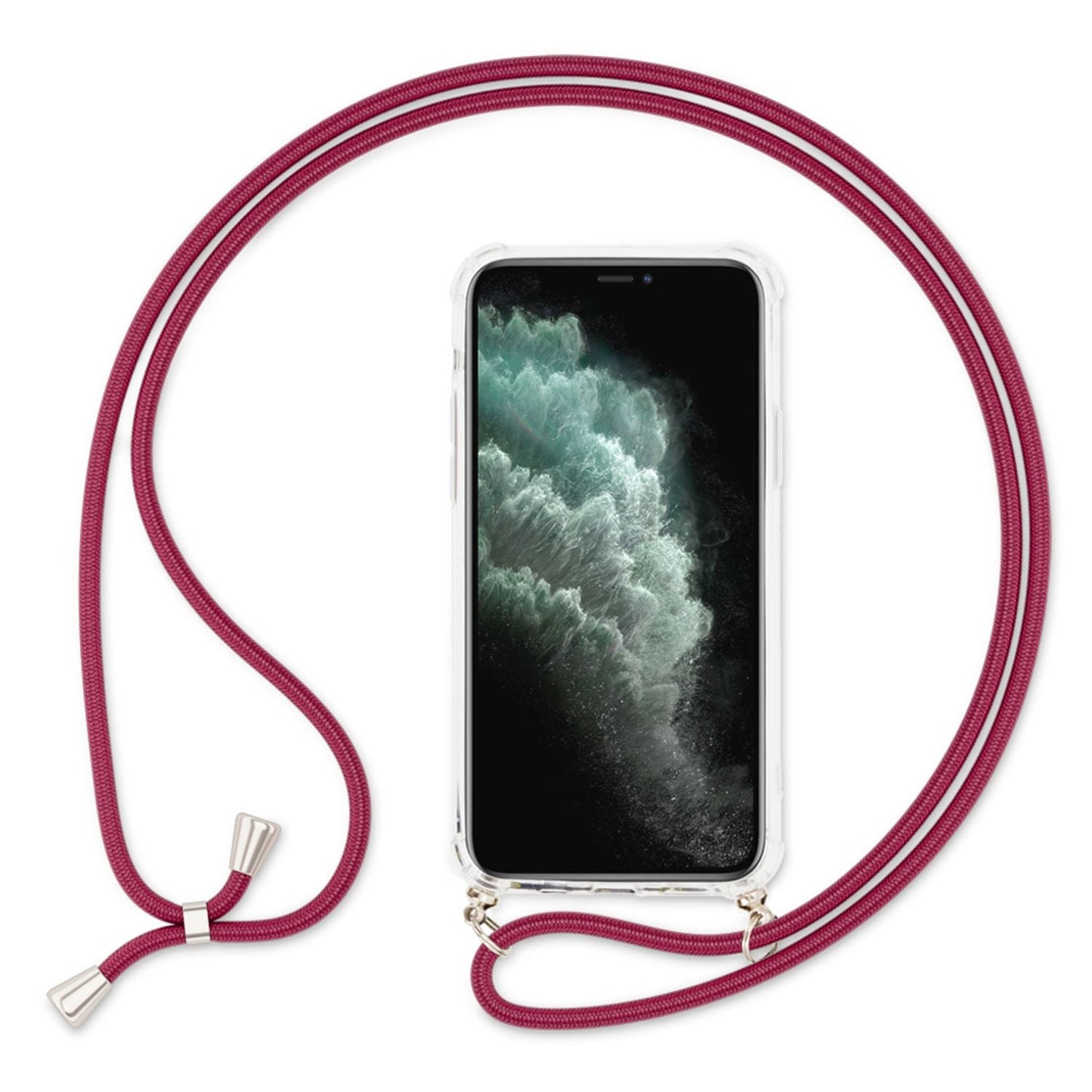 NALIA Hangit Hülle iPhone 11 Pro - Umhängehülle Mit Kette Aus Leder Verstellbare Kettenlänge 60 cm