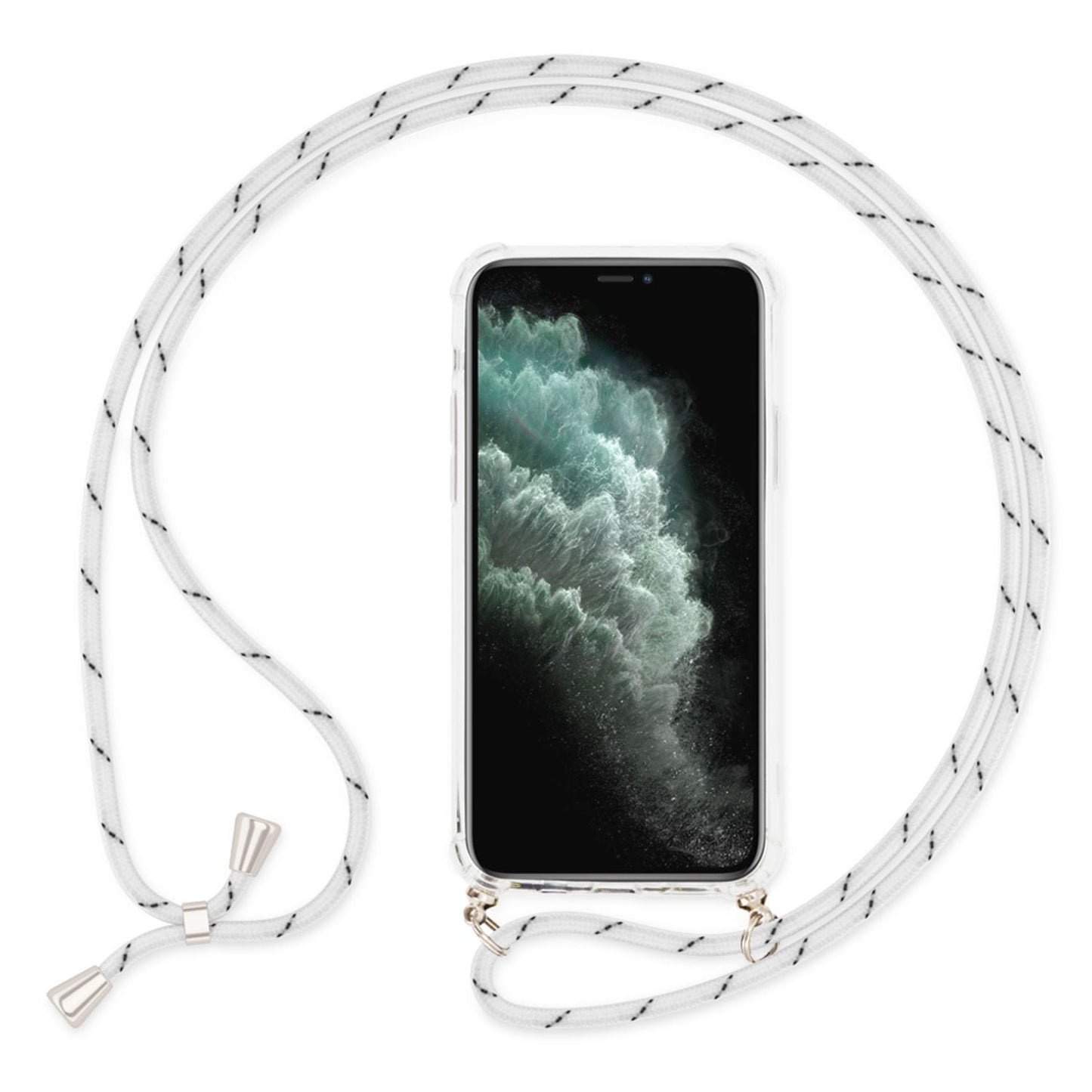 NALIA Hangit Hülle iPhone 11 Pro - Umhängehülle Mit Kette Aus Leder Verstellbare Kettenlänge 60 cm