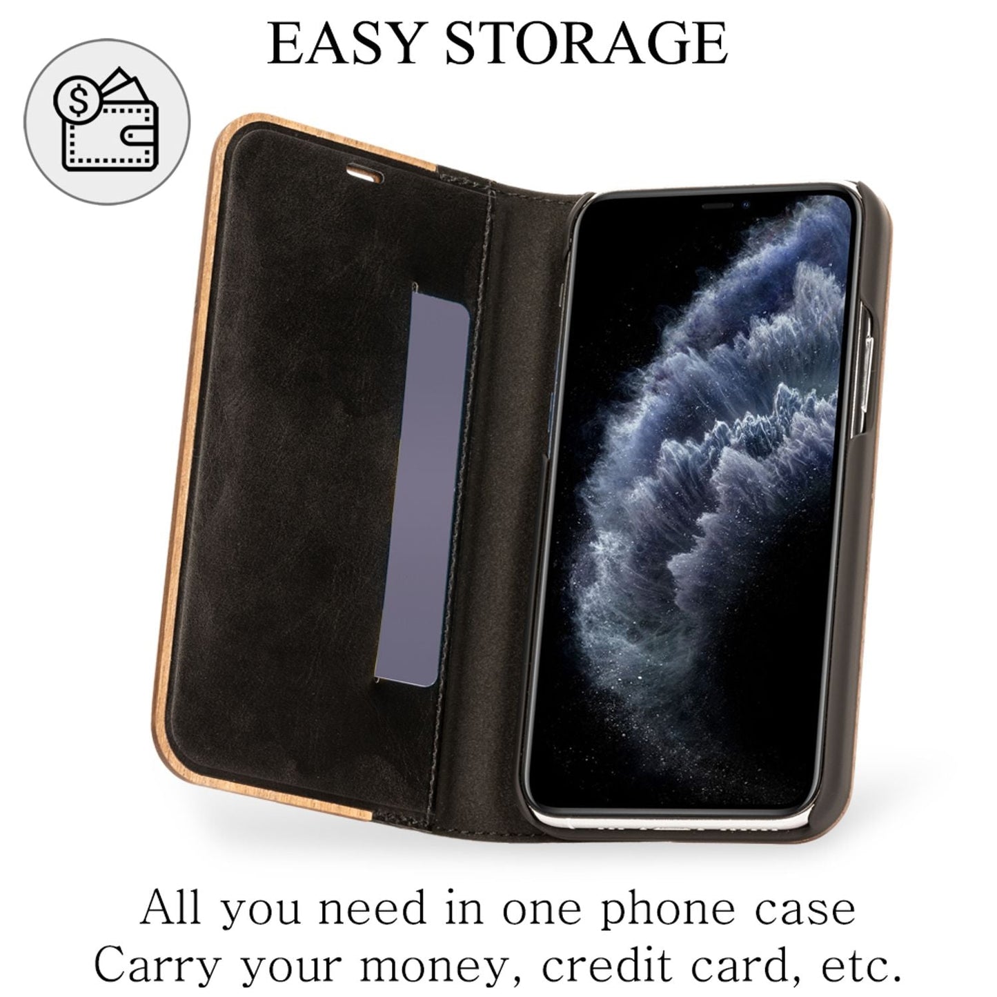 Husă NALIA din lemn natural pentru iPhone 11 Pro, husă premium din lemn