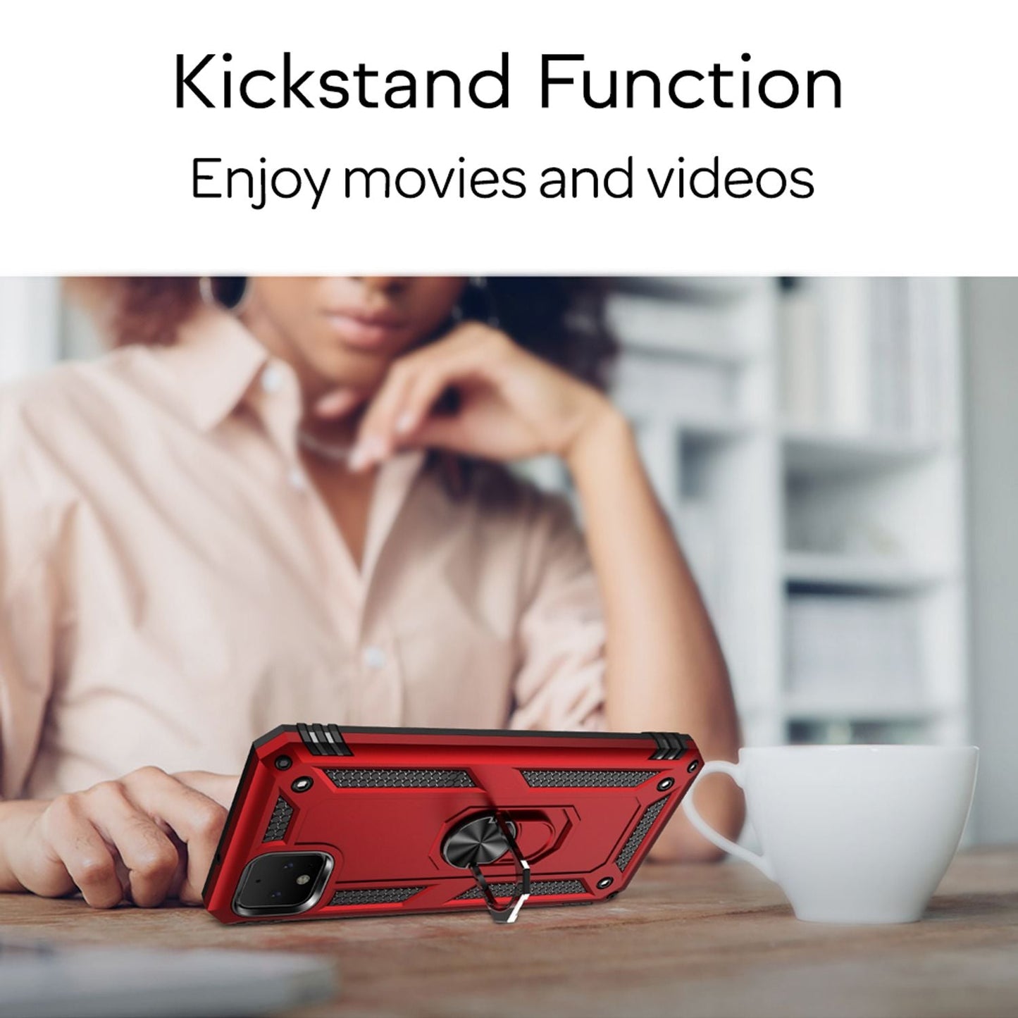 NALIA Ring Handy Hülle für Google Pixel 4, Case Cover für magnetische Halterung