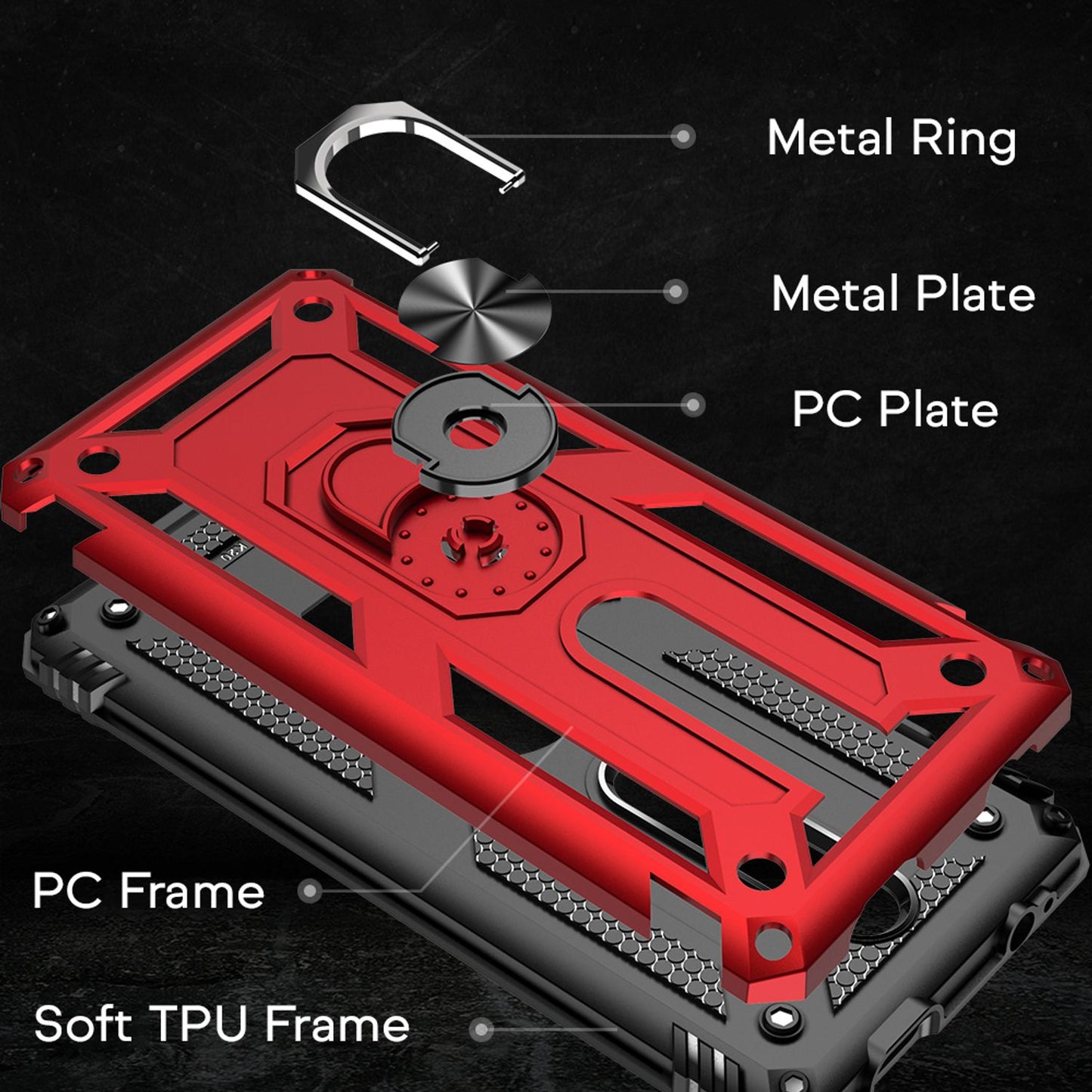 NALIA Ring Case für Xiaomi Mi 9T / 9T Pro Hülle, Stoßfeste Handyhülle mit Halter