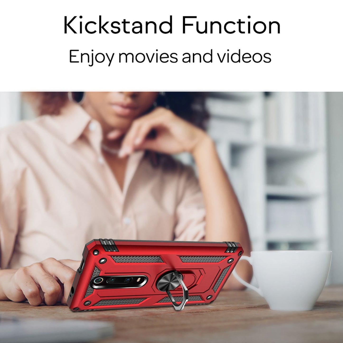 NALIA Ring Case für Xiaomi Mi 9T / 9T Pro Hülle, Stoßfeste Handyhülle mit Halter