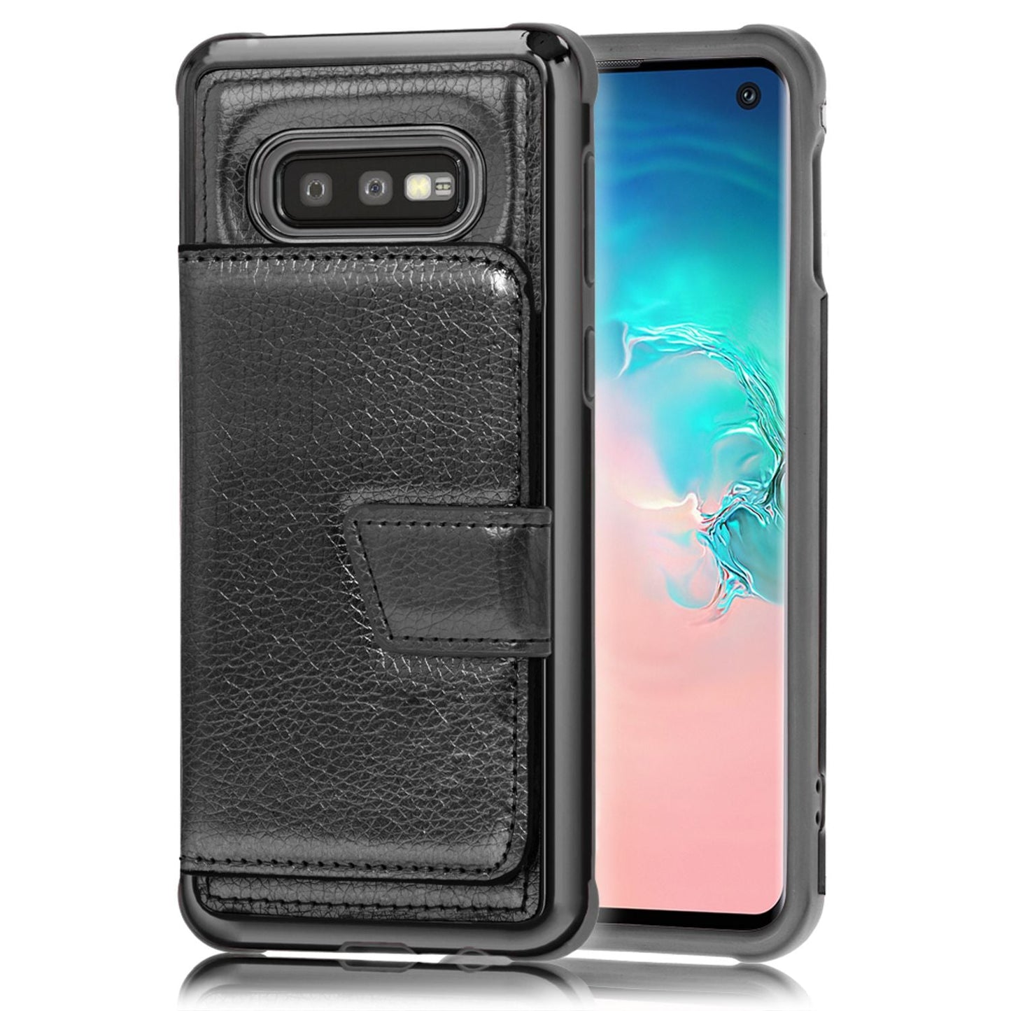 NALIA Schutz Handyhülle für Samsung Galaxy S10e Spiegel Kunst Leder Etui Handy Tasche