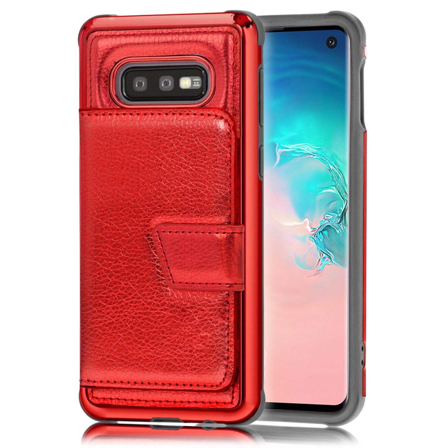 NALIA Schutz Handyhülle für Samsung Galaxy S10e Spiegel Kunst Leder Etui Handy Tasche