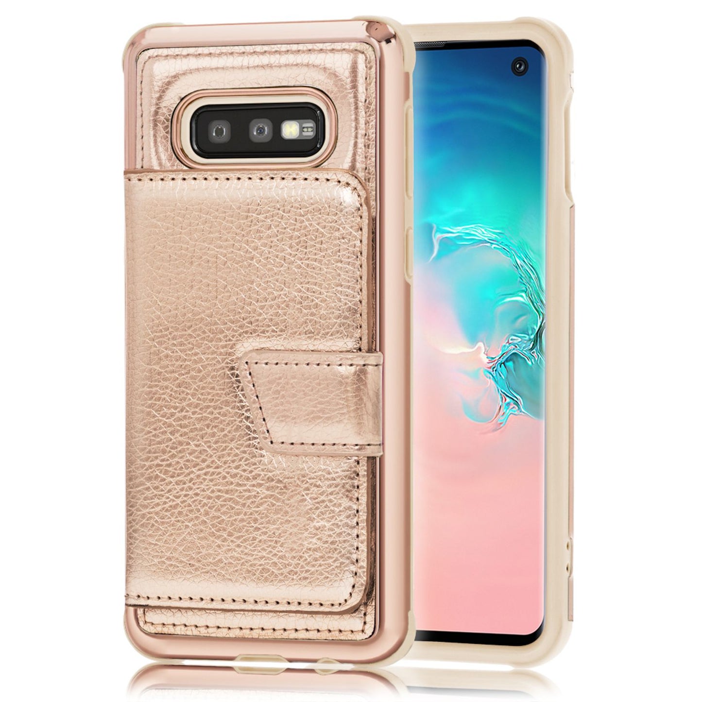NALIA Schutz Handyhülle für Samsung Galaxy S10e Spiegel Kunst Leder Etui Handy Tasche