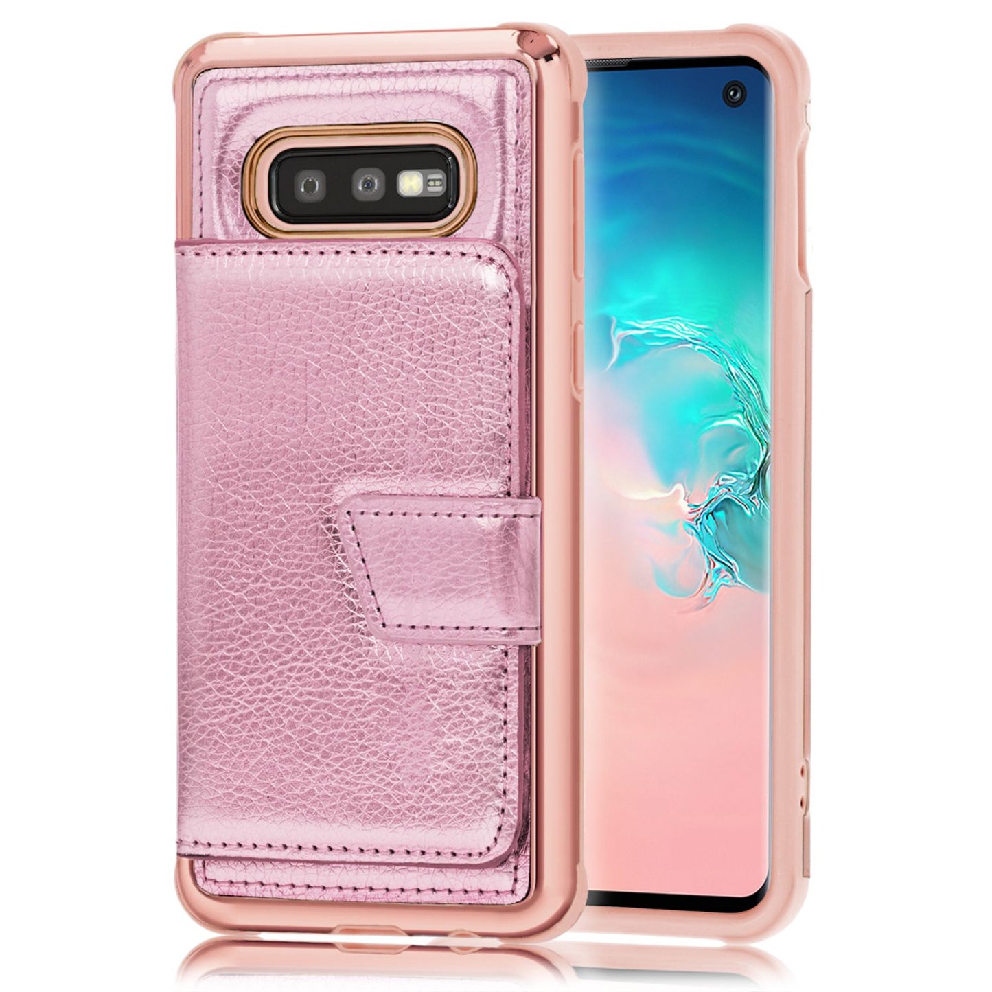 NALIA Schutz Handyhülle für Samsung Galaxy S10e Spiegel Kunst Leder Etui Handy Tasche