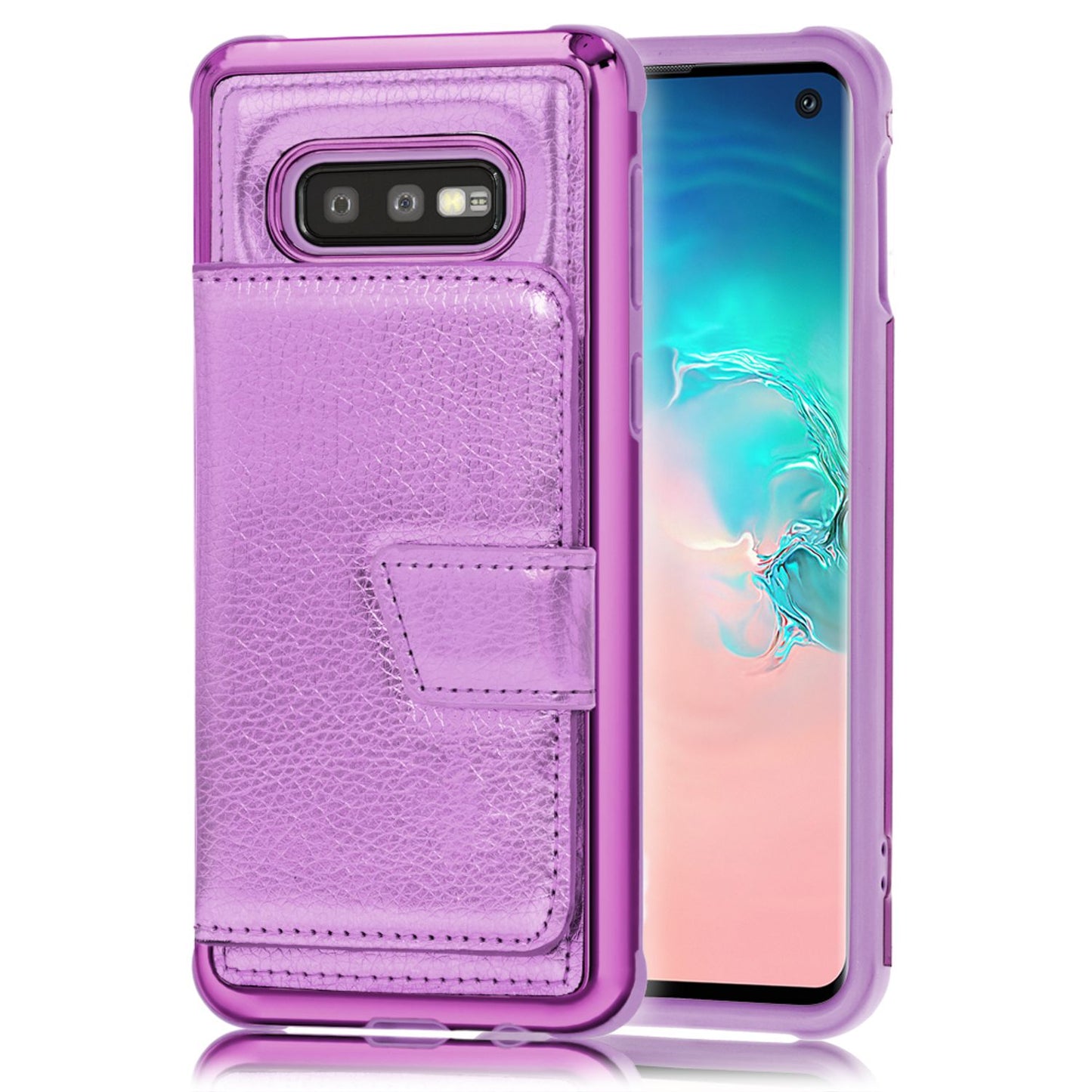 NALIA Schutz Handyhülle für Samsung Galaxy S10e Spiegel Kunst Leder Etui Handy Tasche