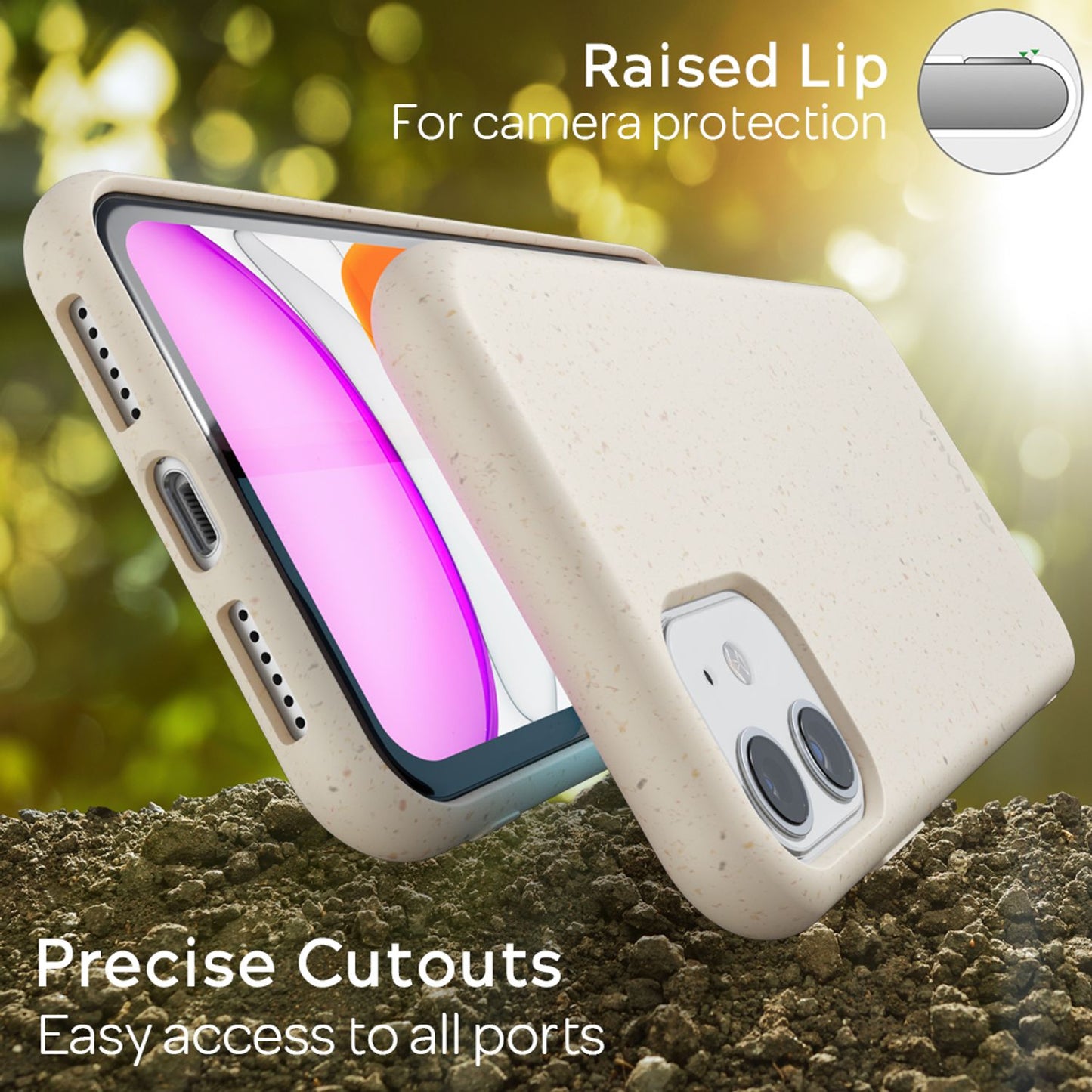 NALIA Bio Handy Hülle für iPhone 11, Nachhaltige Abbaubar Vegan Öko Case Cover