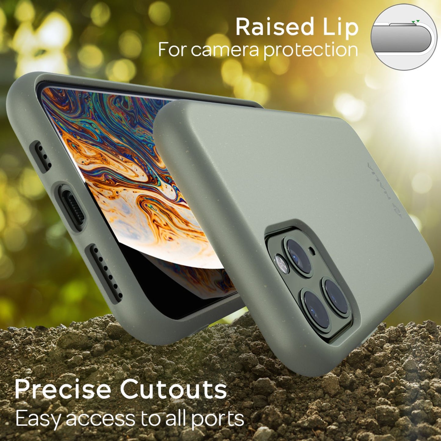 NALIA Berlin BioVera Handyhülle - Nachhaltige Vegane Hülle, Größe 144x71mm, Gewicht 18g