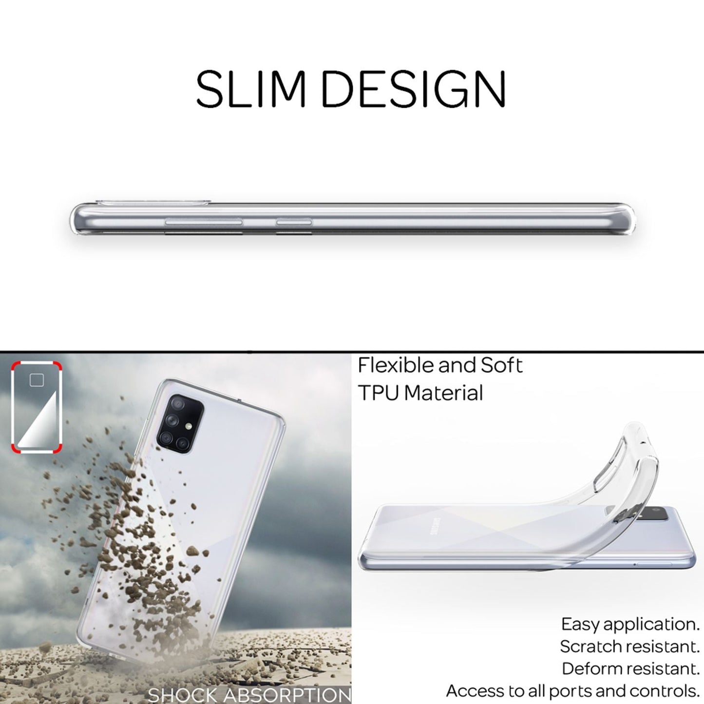 NALIA Galaxy A51 AirFlex Transparente Silikonhülle - Material Silikon, Dicke 0,7 mm, Passgenau