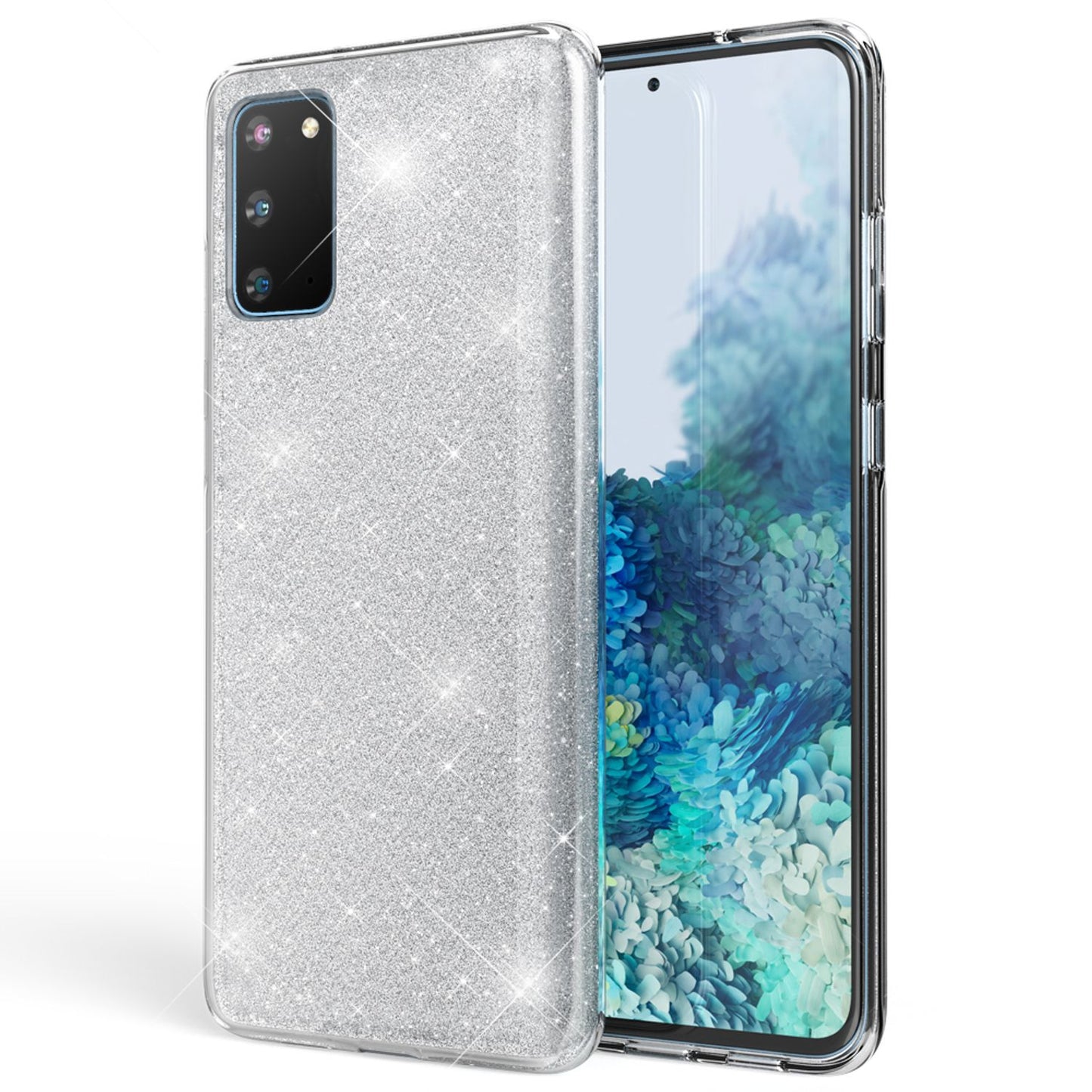 NALIA Glitter Case für Samsung Galaxy S20, Diamant Schutz Hülle Handy Tasche